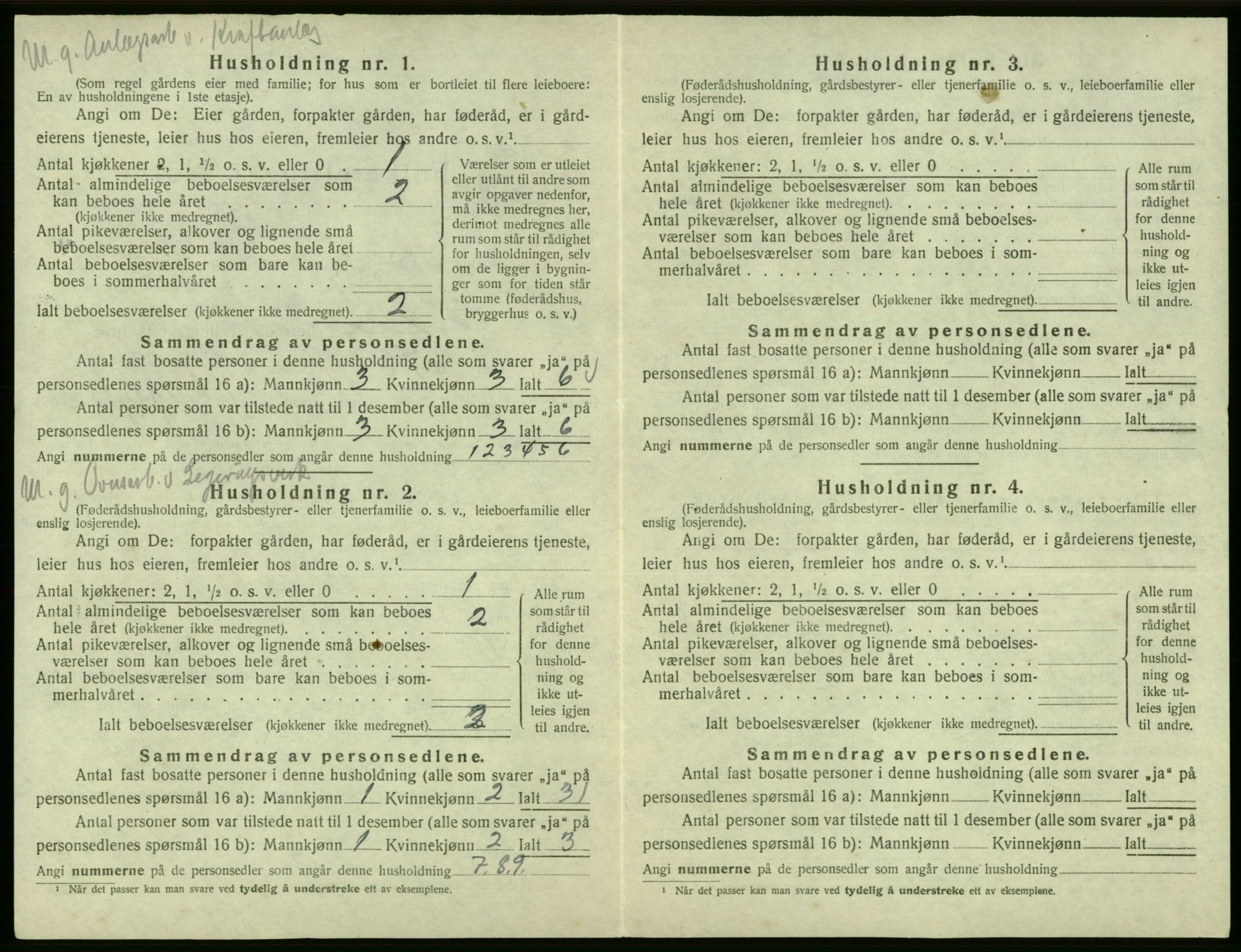 SAB, 1920 census for Odda, 1920, p. 1253