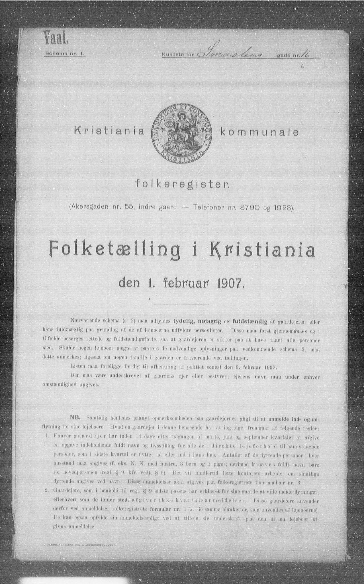 OBA, Municipal Census 1907 for Kristiania, 1907, p. 49969