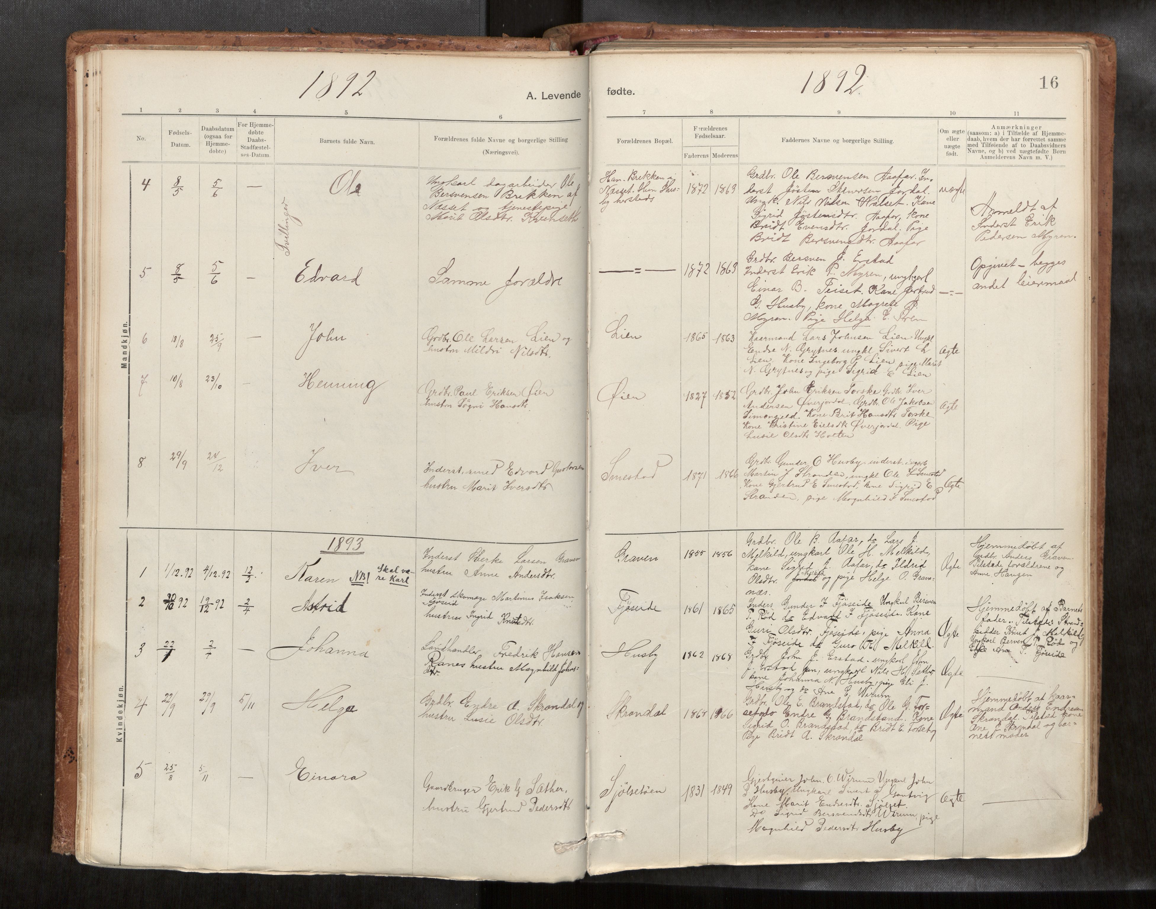 Ministerialprotokoller, klokkerbøker og fødselsregistre - Møre og Romsdal, AV/SAT-A-1454/588/L1006: Parish register (official) no. 588A03, 1886-1912, p. 16