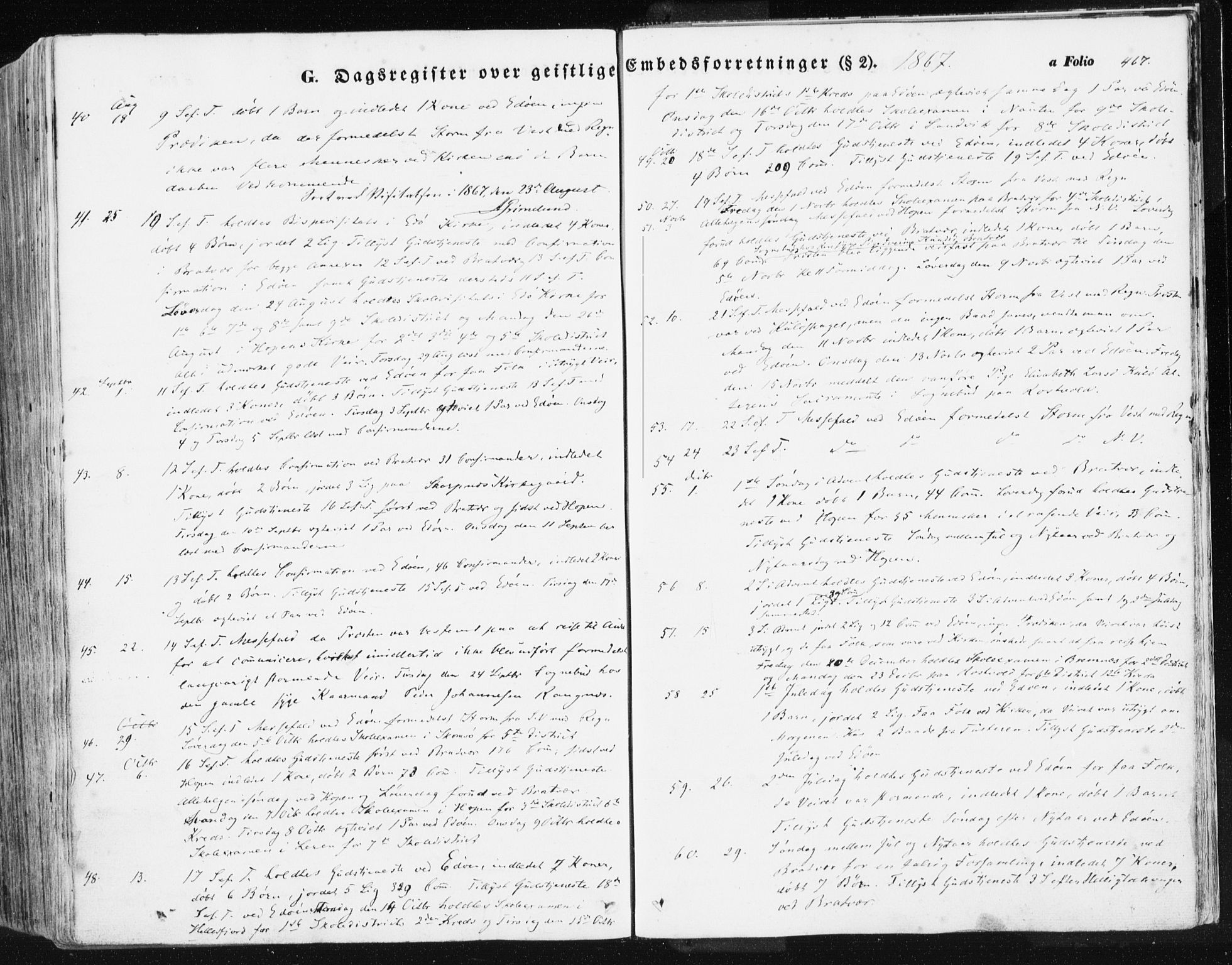 Ministerialprotokoller, klokkerbøker og fødselsregistre - Møre og Romsdal, AV/SAT-A-1454/581/L0937: Parish register (official) no. 581A05, 1853-1872, p. 467