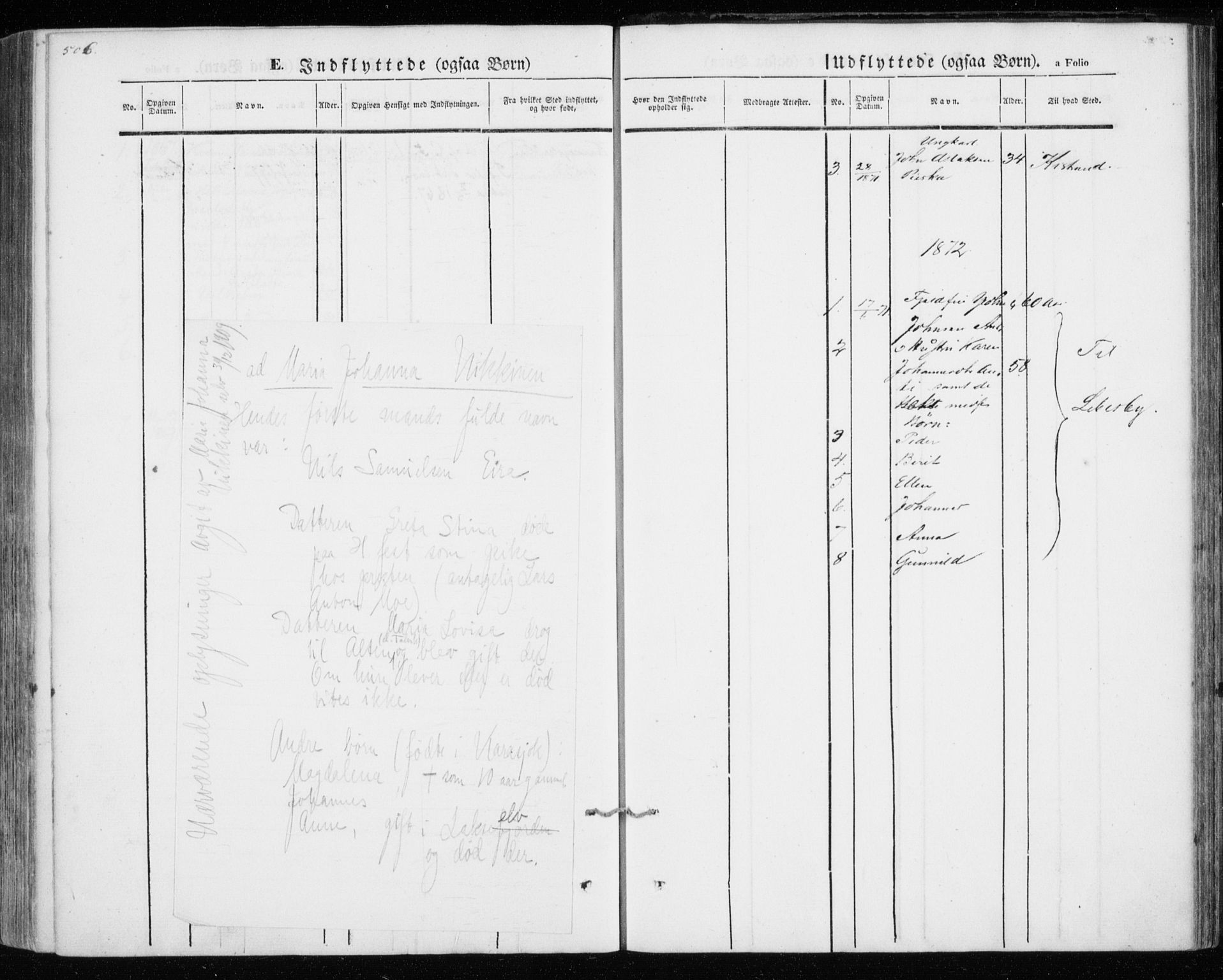 Kistrand/Porsanger sokneprestembete, AV/SATØ-S-1351/H/Ha/L0012.kirke: Parish register (official) no. 12, 1843-1871, p. 506-507