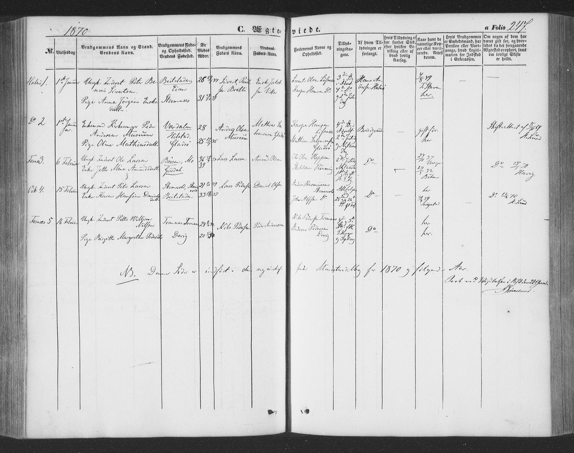 Ministerialprotokoller, klokkerbøker og fødselsregistre - Nord-Trøndelag, SAT/A-1458/773/L0615: Parish register (official) no. 773A06, 1857-1870, p. 247