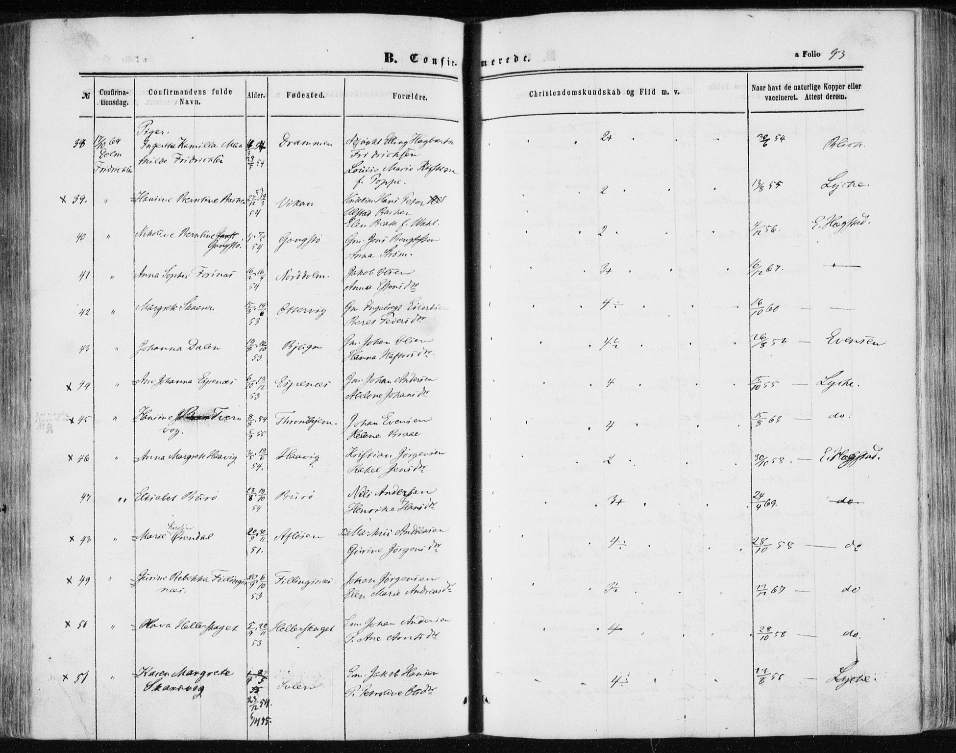 Ministerialprotokoller, klokkerbøker og fødselsregistre - Sør-Trøndelag, AV/SAT-A-1456/634/L0531: Parish register (official) no. 634A07, 1861-1870, p. 93