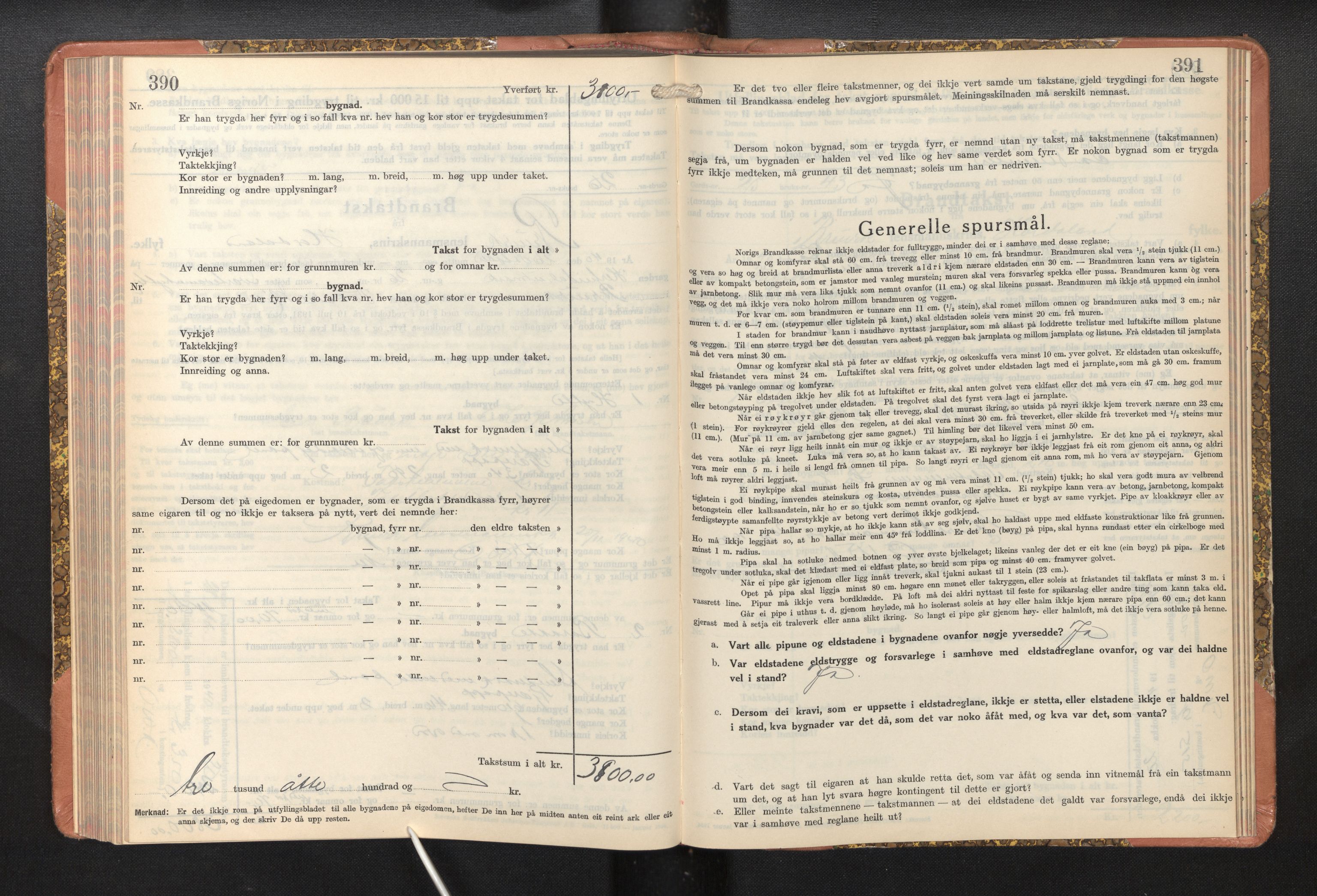 Lensmannen i Bruvik, AV/SAB-A-31301/0012/L0011: Branntakstprotokoll, skjematakst, 1936-1949, p. 390-391