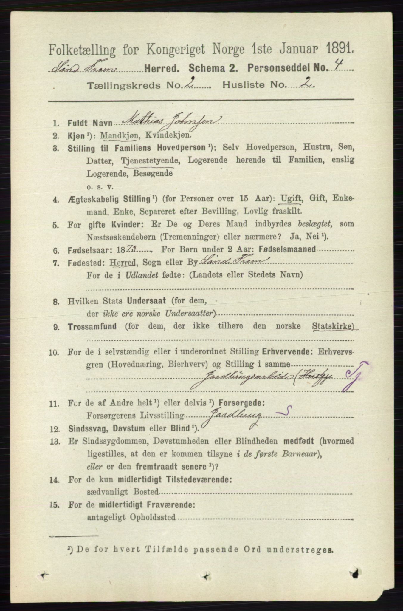 RA, 1891 census for 0519 Sør-Fron, 1891, p. 569