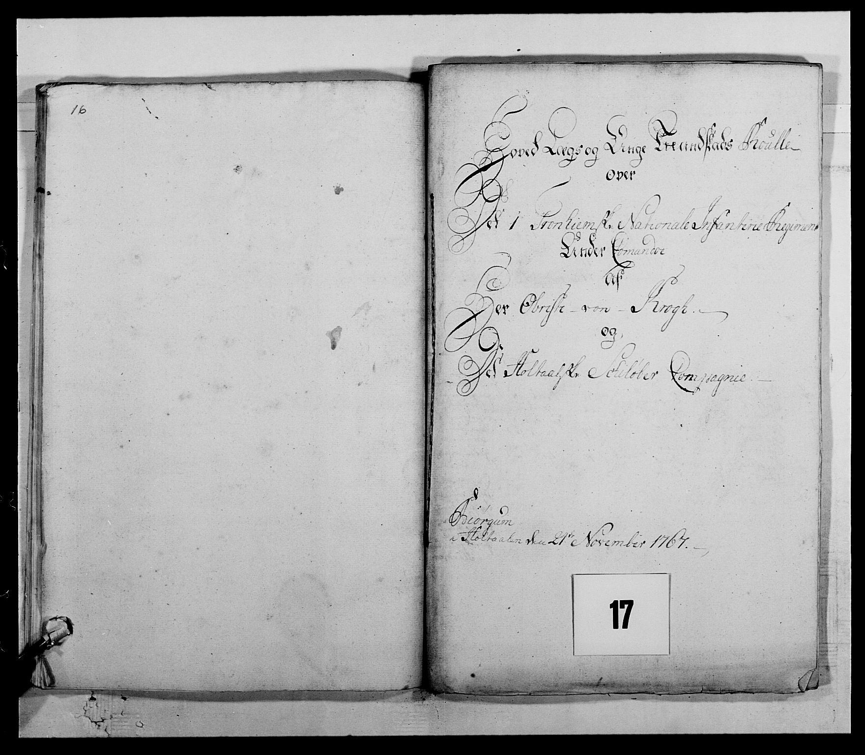 Kommanderende general (KG I) med Det norske krigsdirektorium, AV/RA-EA-5419/E/Ea/L0511: 1. Trondheimske regiment, 1767, p. 630