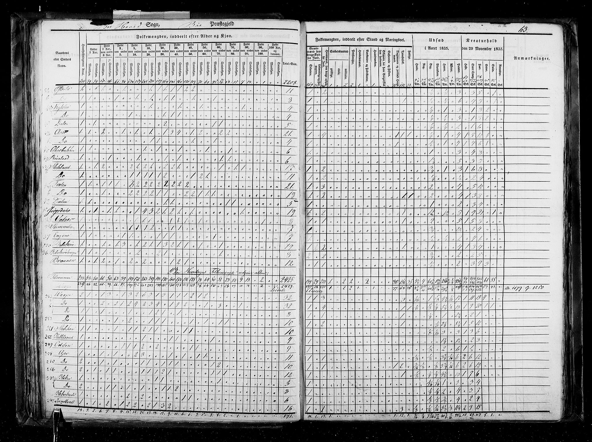 RA, Census 1835, vol. 5: Bratsberg amt og Nedenes og Råbyggelaget amt, 1835, p. 63