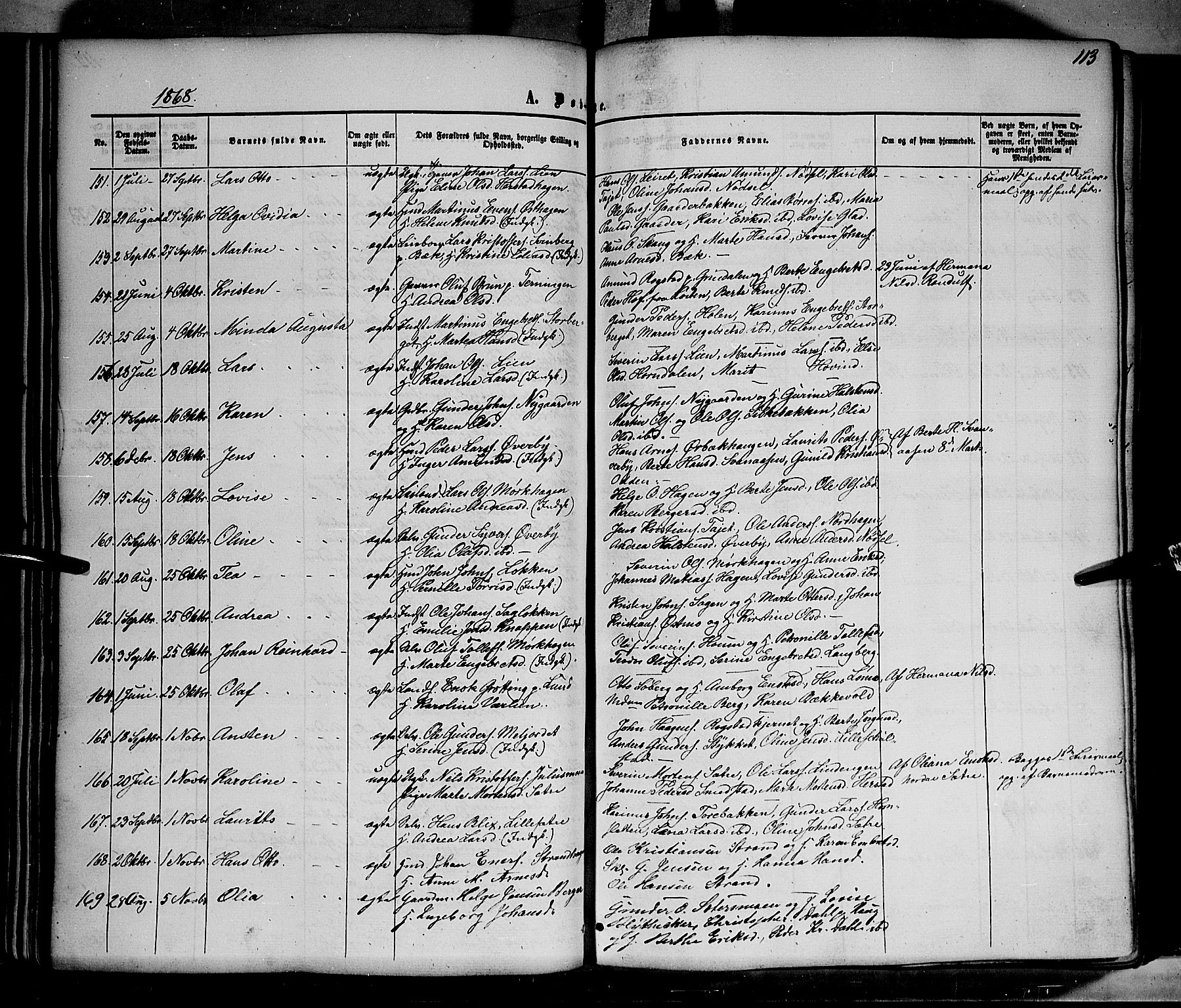 Elverum prestekontor, AV/SAH-PREST-044/H/Ha/Haa/L0010: Parish register (official) no. 10, 1857-1868, p. 113