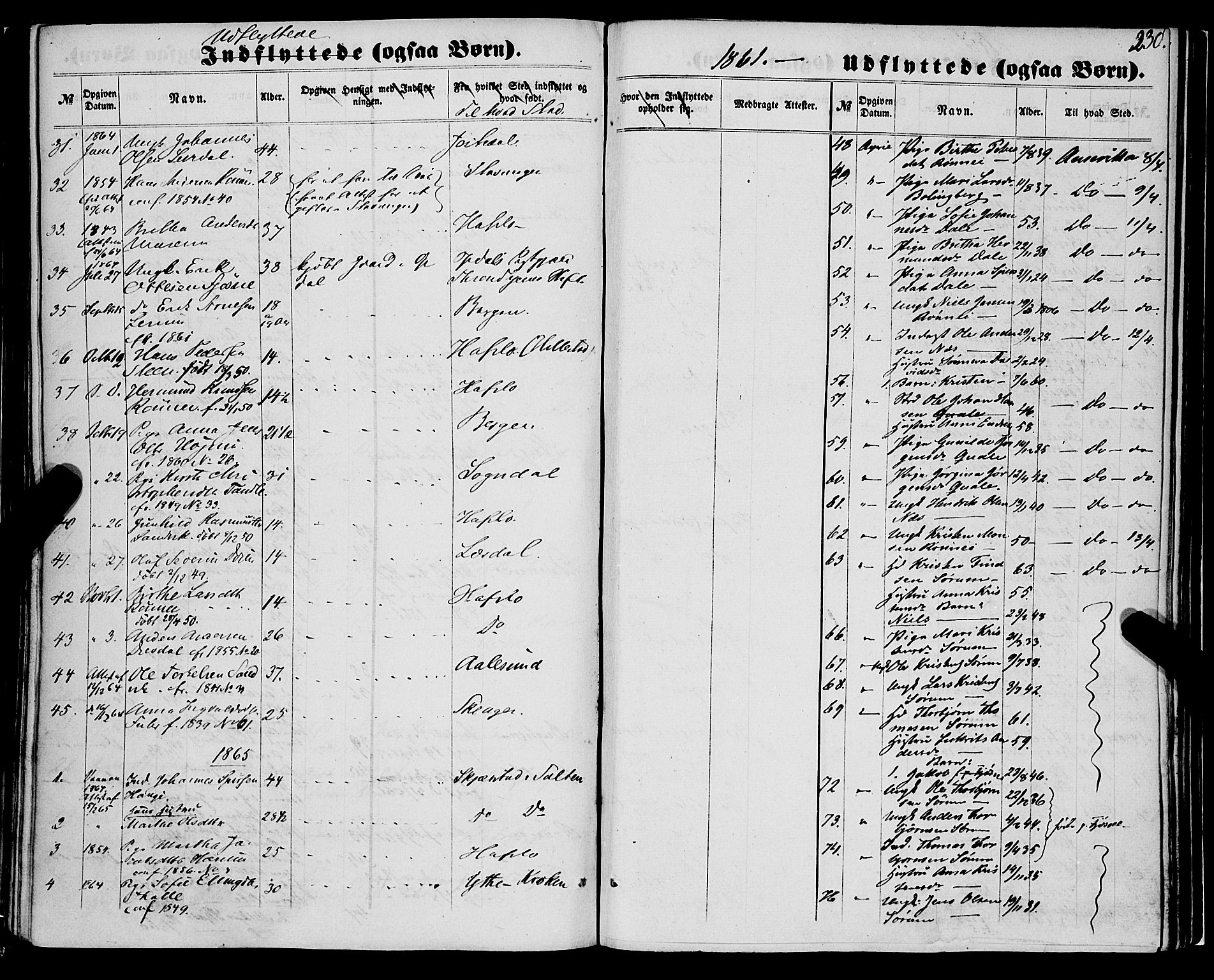 Luster sokneprestembete, AV/SAB-A-81101/H/Haa/Haaa/L0008: Parish register (official) no. A 8, 1860-1870, p. 230