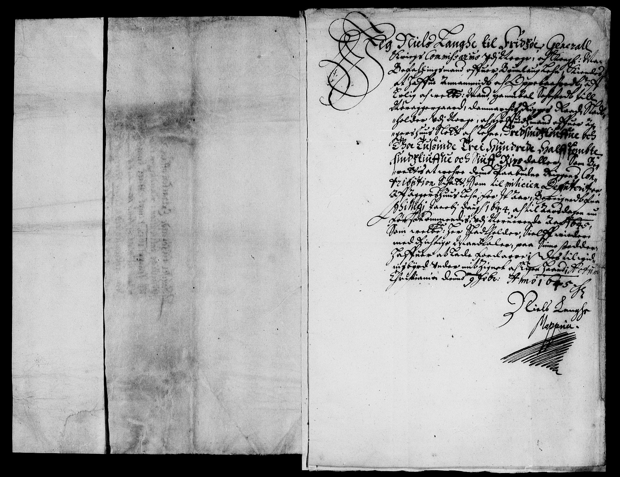 Rentekammeret inntil 1814, Reviderte regnskaper, Lensregnskaper, AV/RA-EA-5023/R/Rb/Rba/L0182: Akershus len, 1643-1645