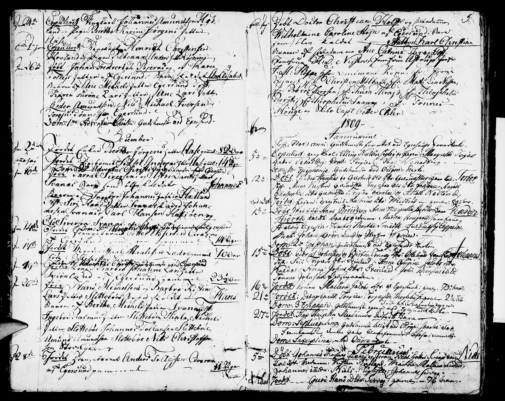 Eigersund sokneprestkontor, SAST/A-101807/S08/L0006: Parish register (official) no. A 6, 1808-1815, p. 5
