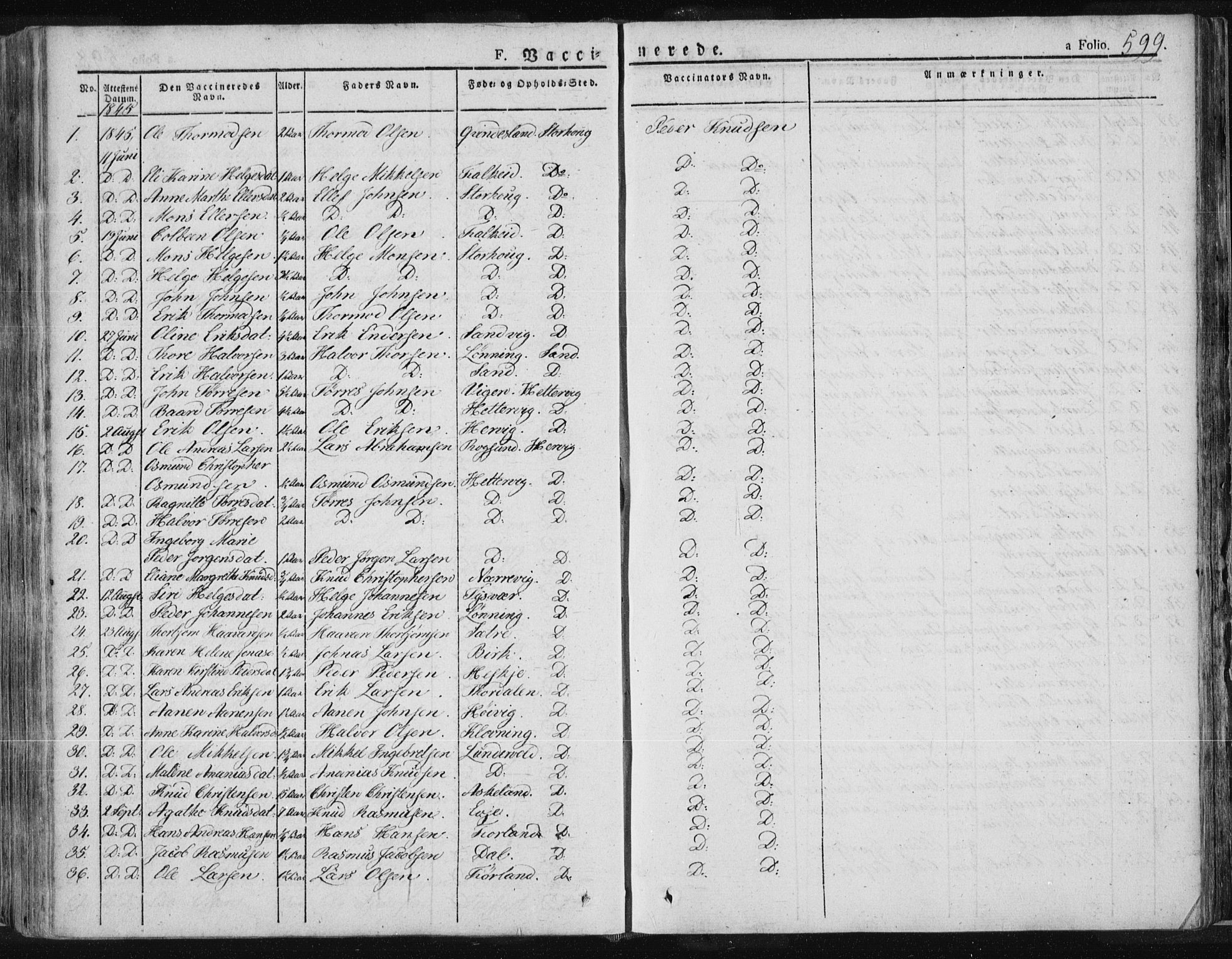 Tysvær sokneprestkontor, SAST/A -101864/H/Ha/Haa/L0001: Parish register (official) no. A 1.2, 1831-1856, p. 599