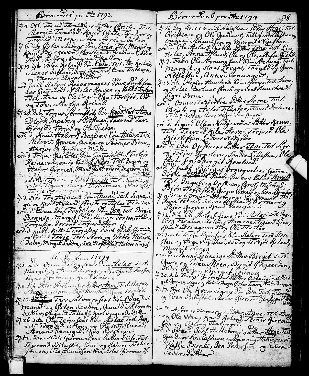 Vinje kirkebøker, AV/SAKO-A-312/F/Fa/L0002: Parish register (official) no. I 2, 1767-1814, p. 98