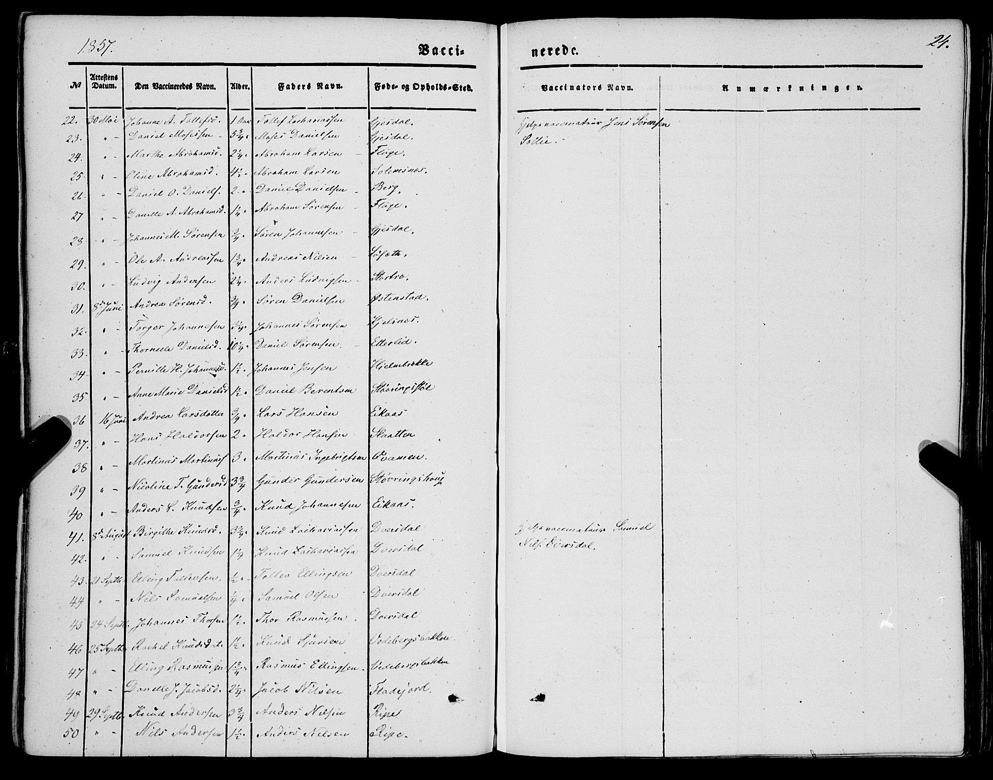 Jølster sokneprestembete, SAB/A-80701/H/Haa/Haaa/L0010: Parish register (official) no. A 10, 1847-1865, p. 24