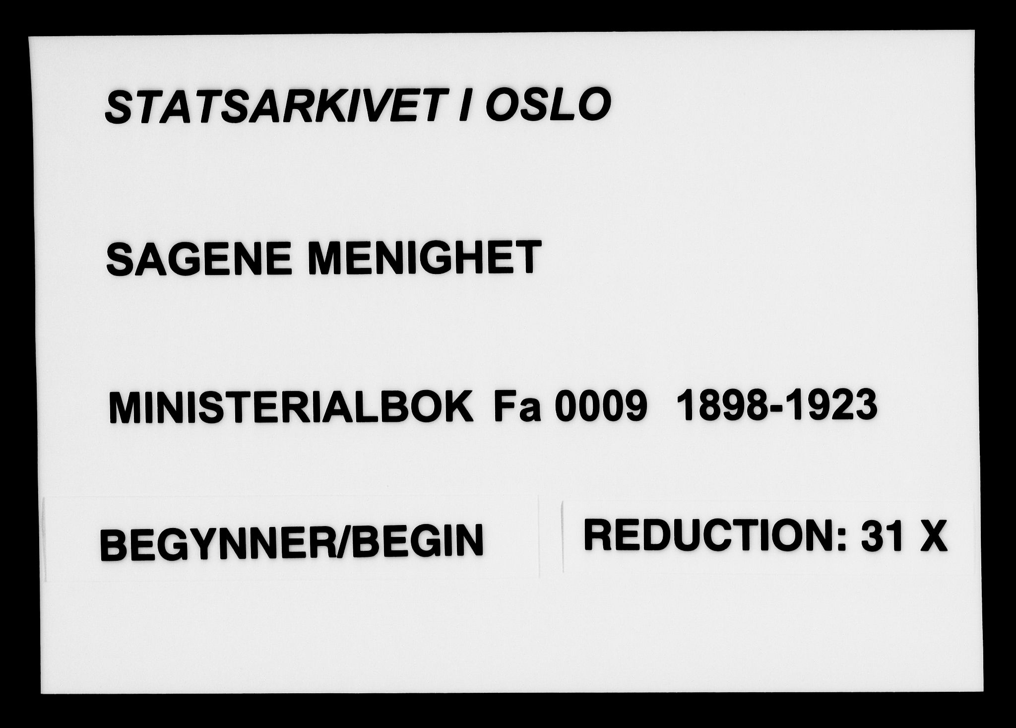 Sagene prestekontor Kirkebøker, SAO/A-10796/F/L0006: Parish register (official) no. 6, 1898-1923