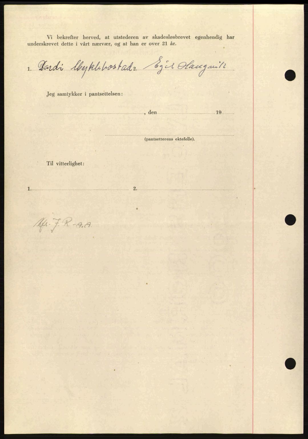 Nordmøre sorenskriveri, AV/SAT-A-4132/1/2/2Ca: Mortgage book no. B93a, 1945-1945, Diary no: : 1338/1945