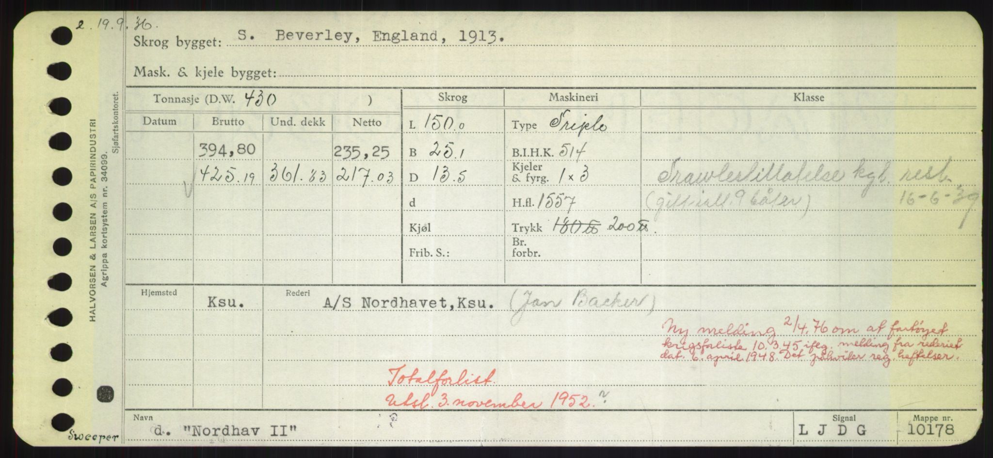 Sjøfartsdirektoratet med forløpere, Skipsmålingen, AV/RA-S-1627/H/Hd/L0026: Fartøy, N-Norhol, p. 473