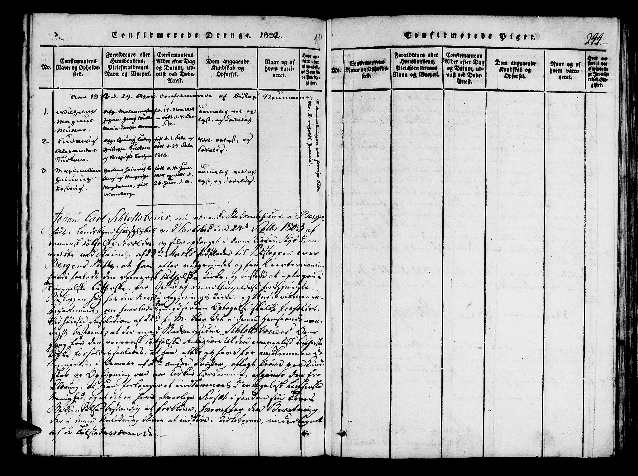 Mariakirken Sokneprestembete, SAB/A-76901/H/Haa/L0005: Parish register (official) no. A 5, 1815-1845, p. 244