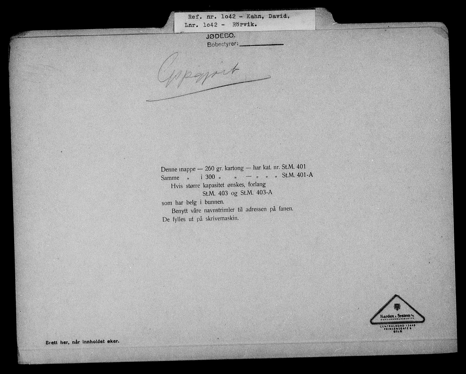 Justisdepartementet, Tilbakeføringskontoret for inndratte formuer, AV/RA-S-1564/H/Hc/Hcb/L0913: --, 1945-1947, p. 551