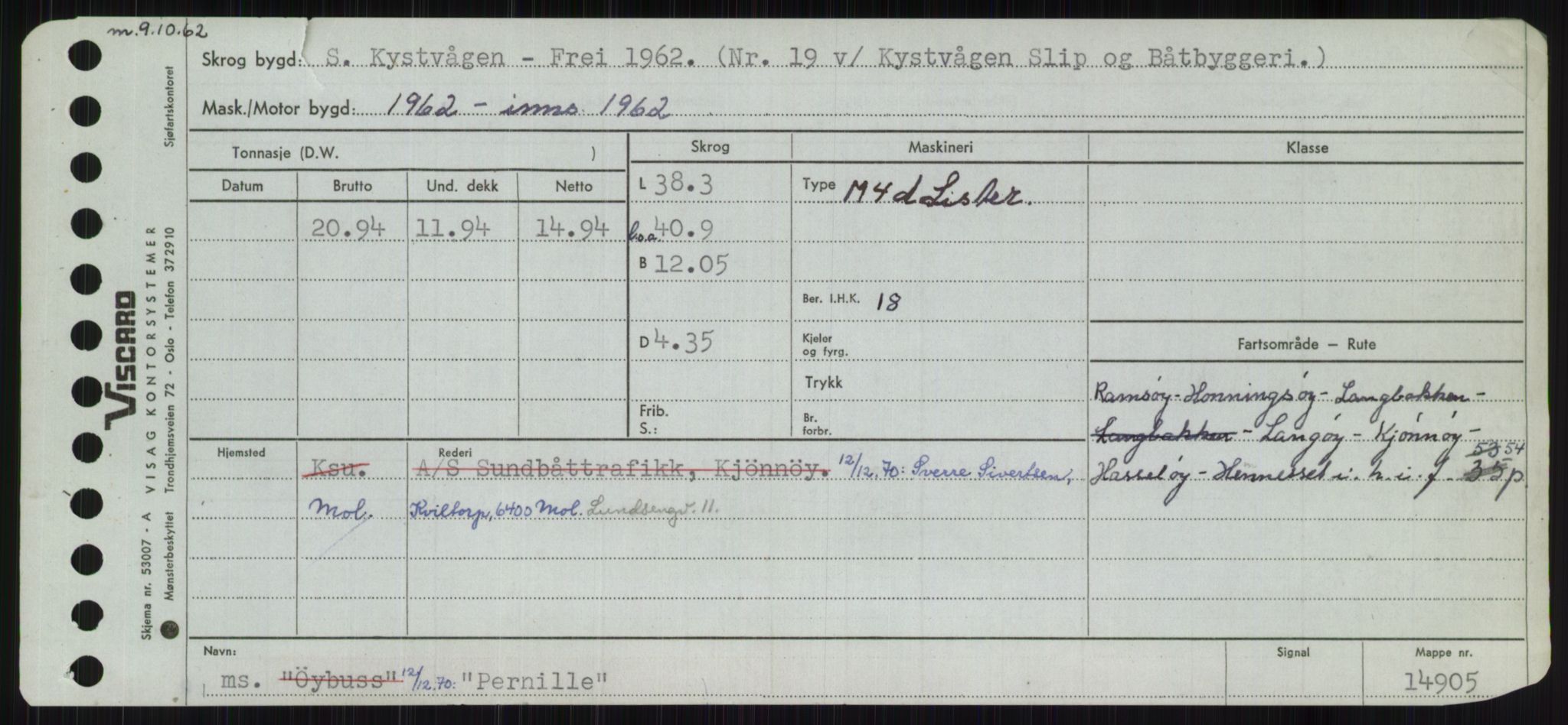 Sjøfartsdirektoratet med forløpere, Skipsmålingen, RA/S-1627/H/Ha/L0004/0002: Fartøy, Mas-R / Fartøy, Odin-R, p. 281