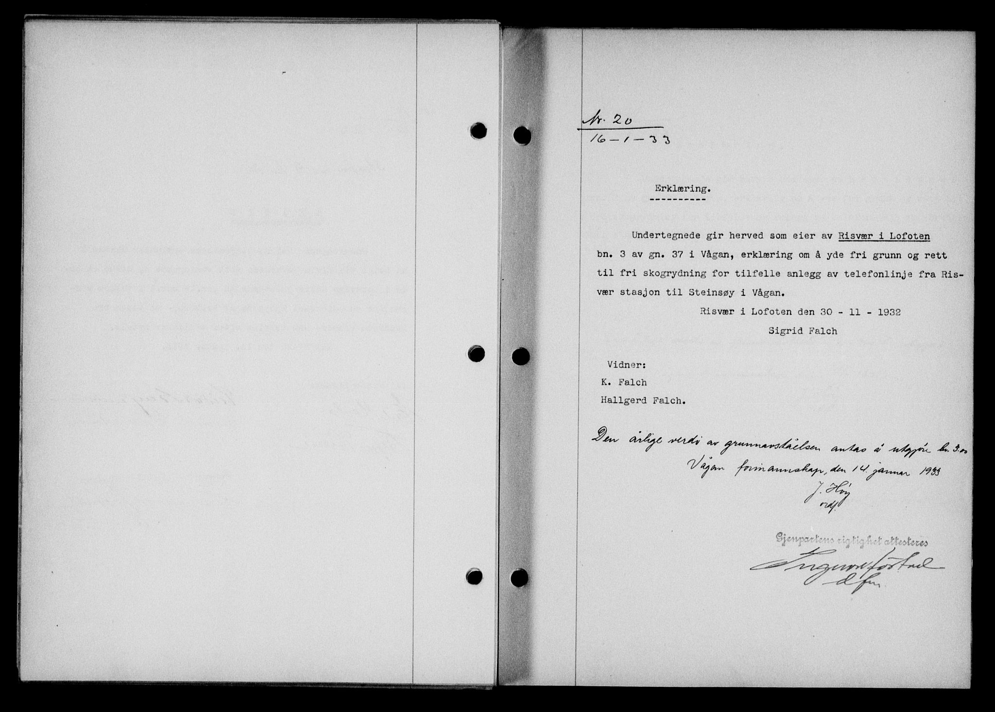 Lofoten sorenskriveri, AV/SAT-A-0017/1/2/2C/L0027b: Mortgage book no. 27b, 1933-1933, Deed date: 16.01.1933