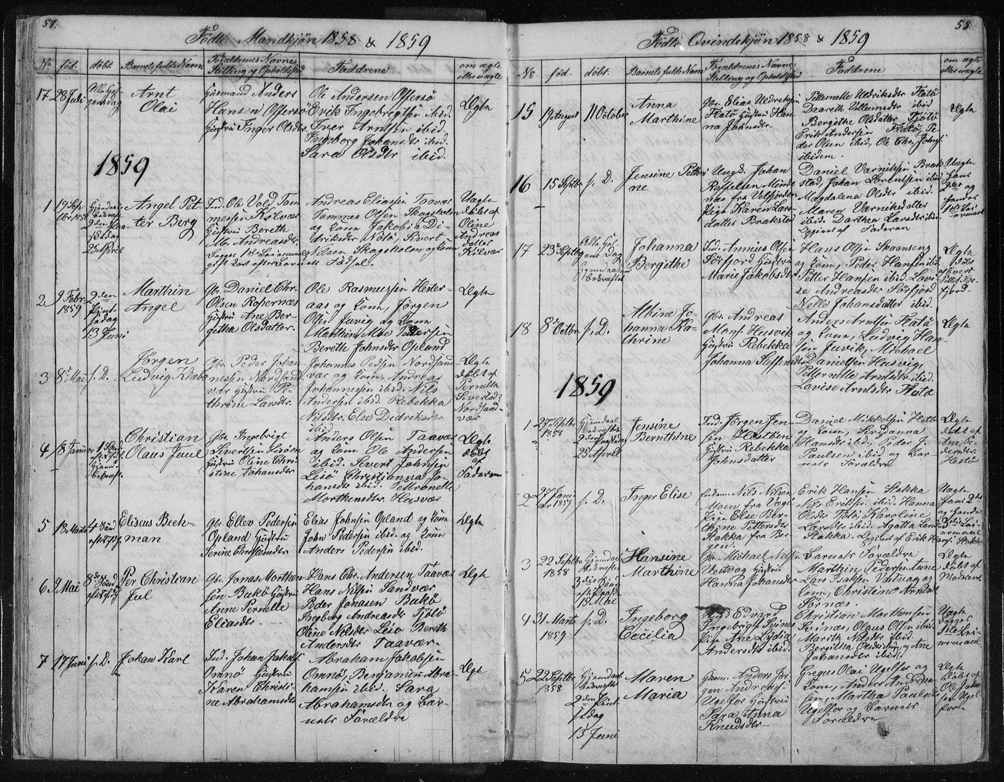 Ministerialprotokoller, klokkerbøker og fødselsregistre - Nordland, SAT/A-1459/817/L0266: Parish register (copy) no. 817C01, 1841-1869, p. 57-58