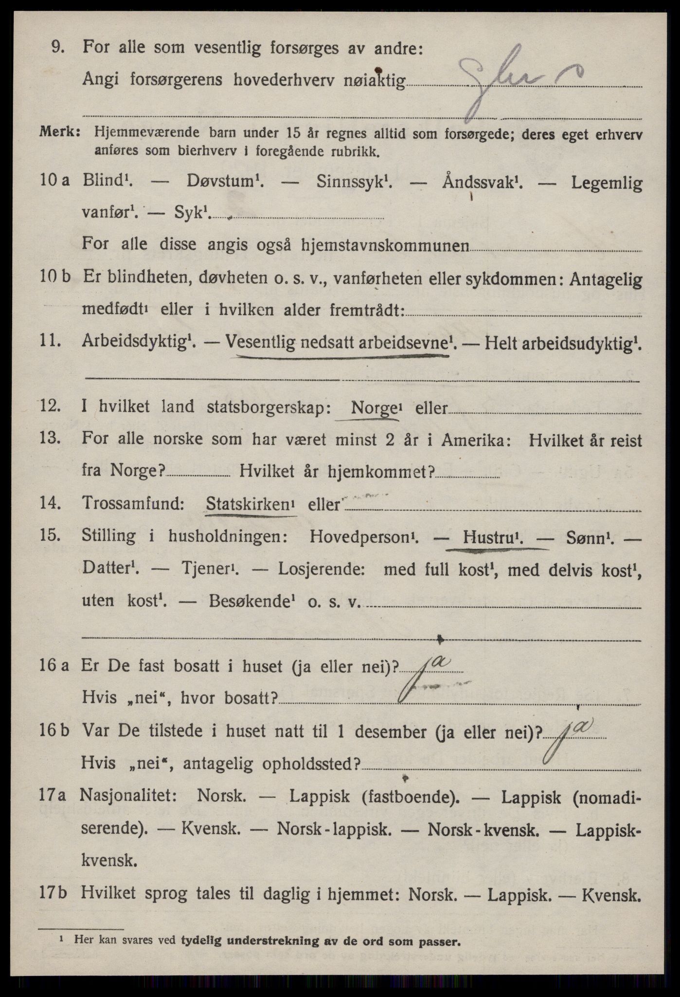 SAT, 1920 census for Hølonda, 1920, p. 1464