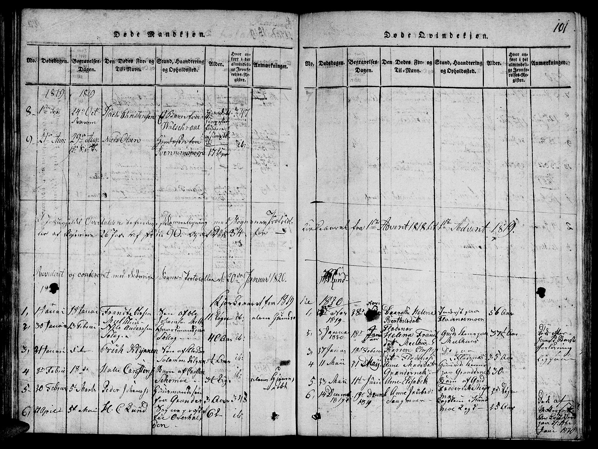 Ministerialprotokoller, klokkerbøker og fødselsregistre - Nord-Trøndelag, SAT/A-1458/764/L0546: Parish register (official) no. 764A06 /1, 1816-1823, p. 101