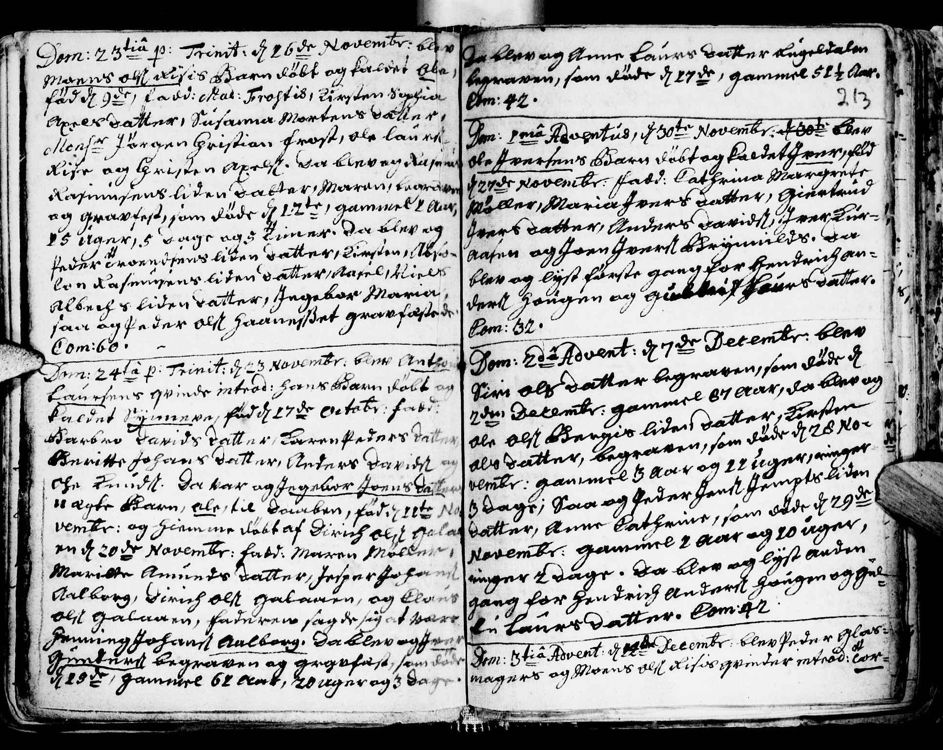 Ministerialprotokoller, klokkerbøker og fødselsregistre - Sør-Trøndelag, SAT/A-1456/681/L0924: Parish register (official) no. 681A02, 1720-1731, p. 212-213
