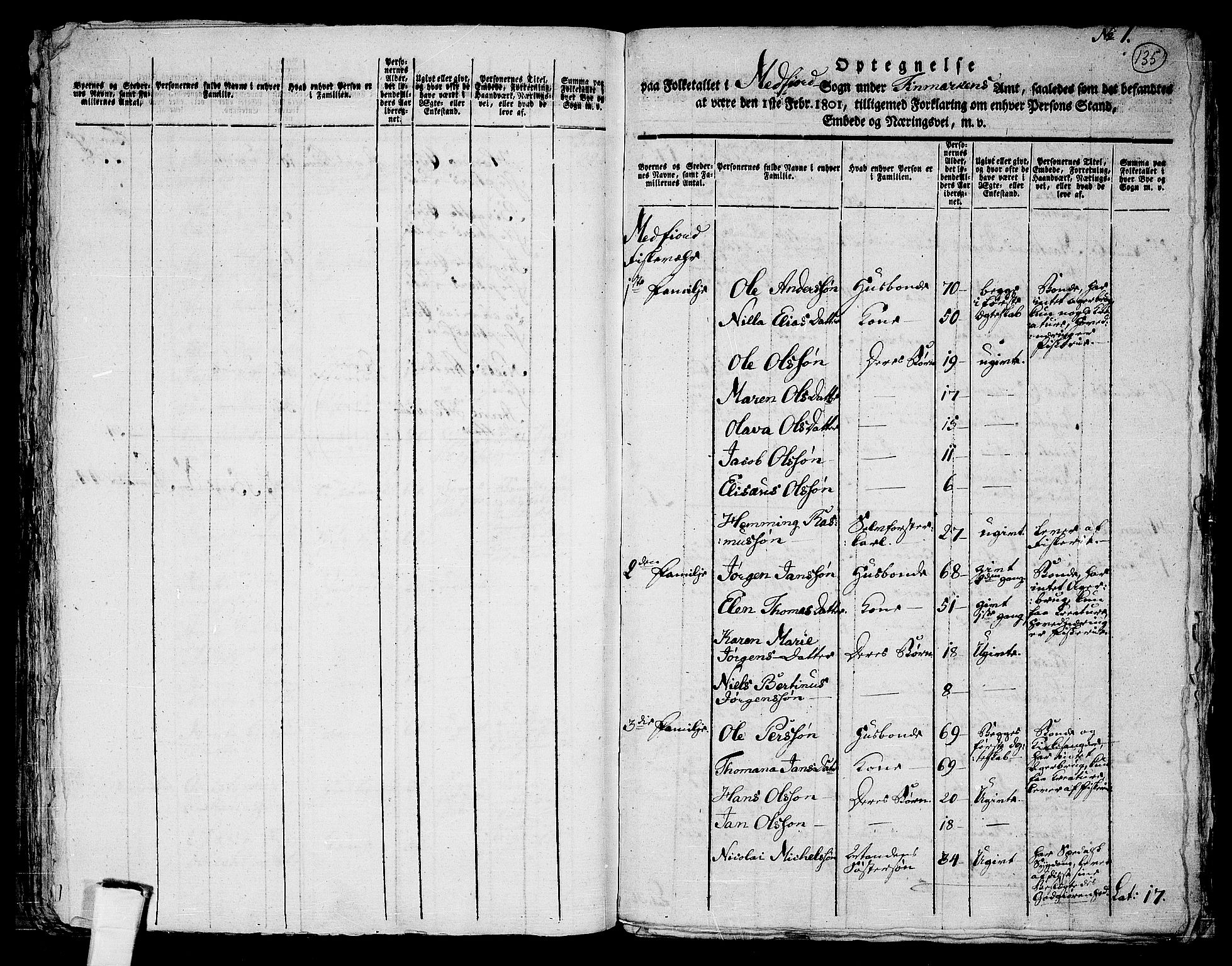 RA, 1801 census for 1929P Mefjord, 1801, p. 134b-135a