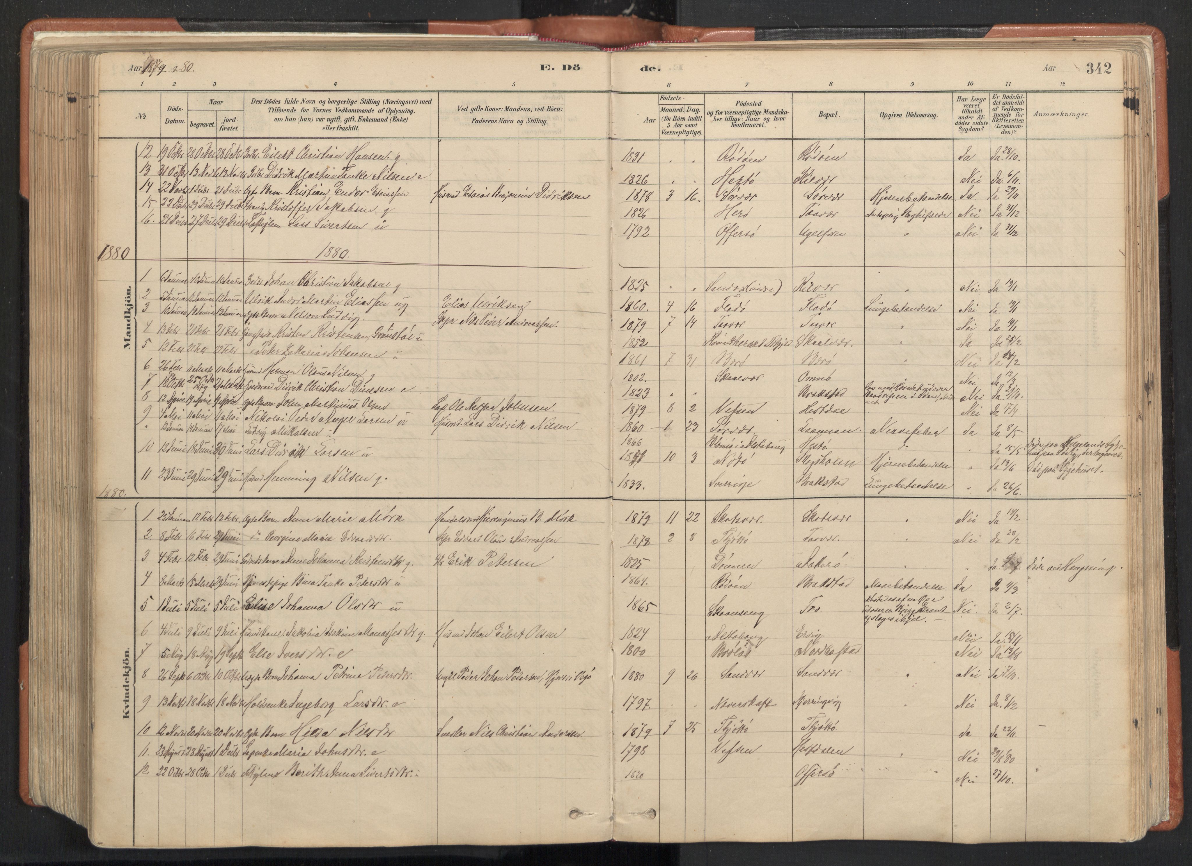 Ministerialprotokoller, klokkerbøker og fødselsregistre - Nordland, SAT/A-1459/817/L0264: Parish register (official) no. 817A04, 1878-1907, p. 342