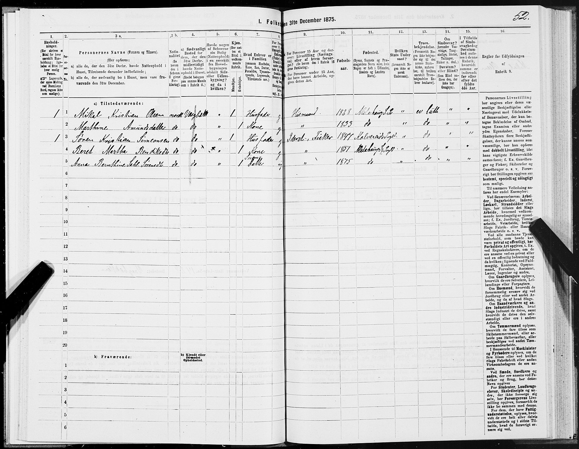 SAT, 1875 census for 1820P Alstahaug, 1875, p. 1652