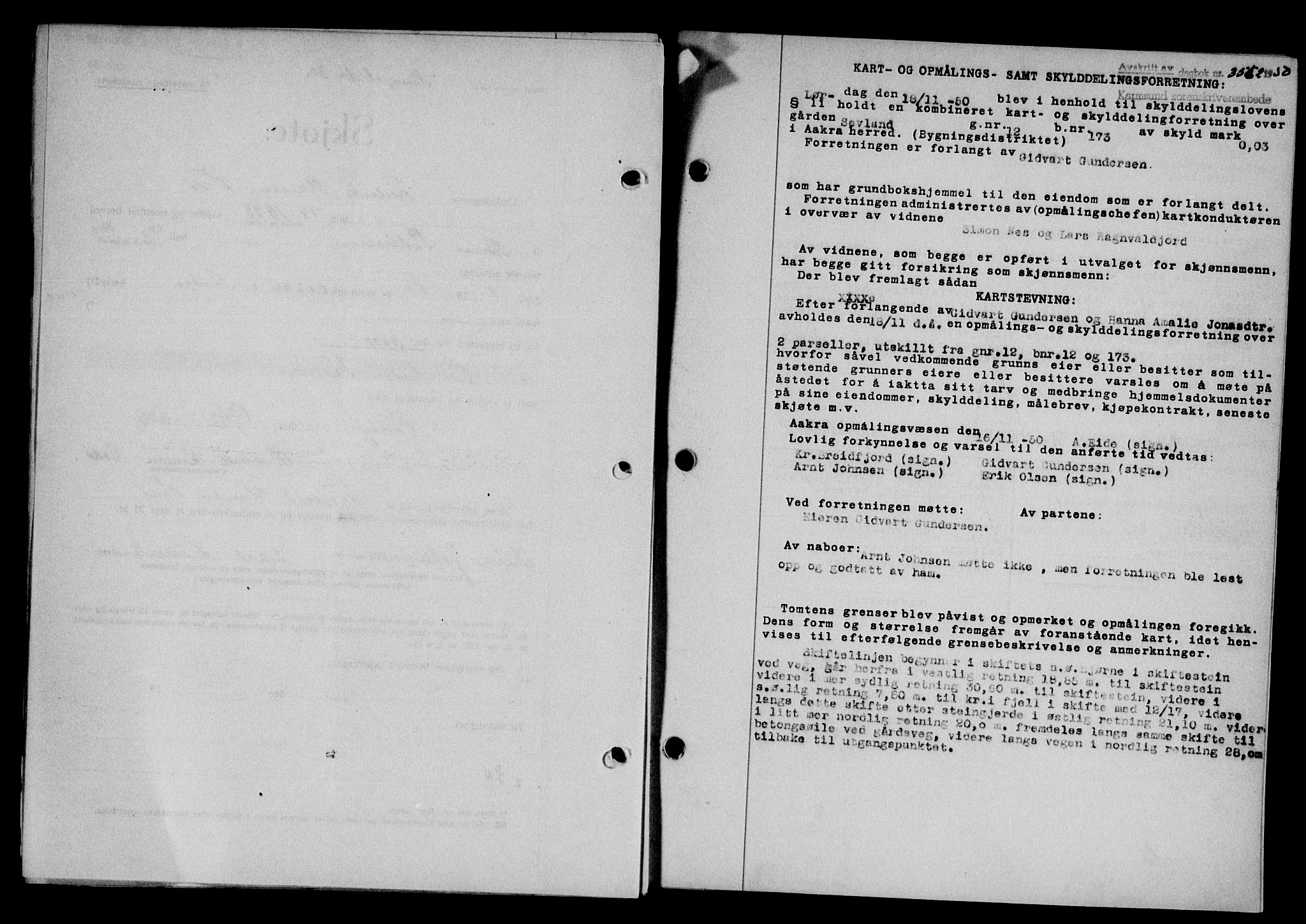 Karmsund sorenskriveri, SAST/A-100311/01/II/IIB/L0101: Mortgage book no. 81A, 1950-1951, Diary no: : 3562/1950