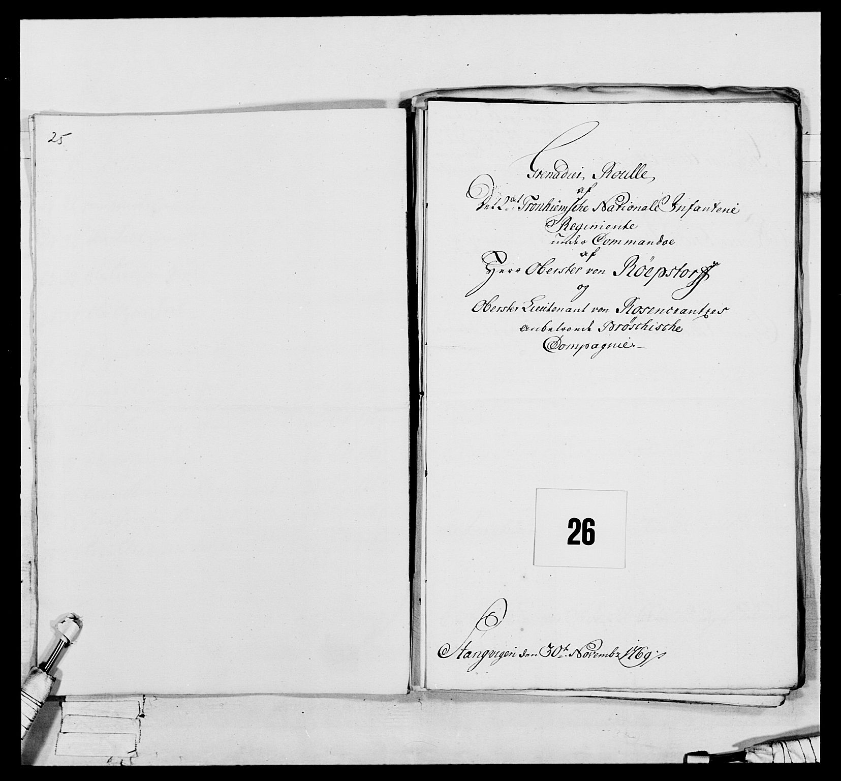 Generalitets- og kommissariatskollegiet, Det kongelige norske kommissariatskollegium, RA/EA-5420/E/Eh/L0076: 2. Trondheimske nasjonale infanteriregiment, 1766-1773, p. 66