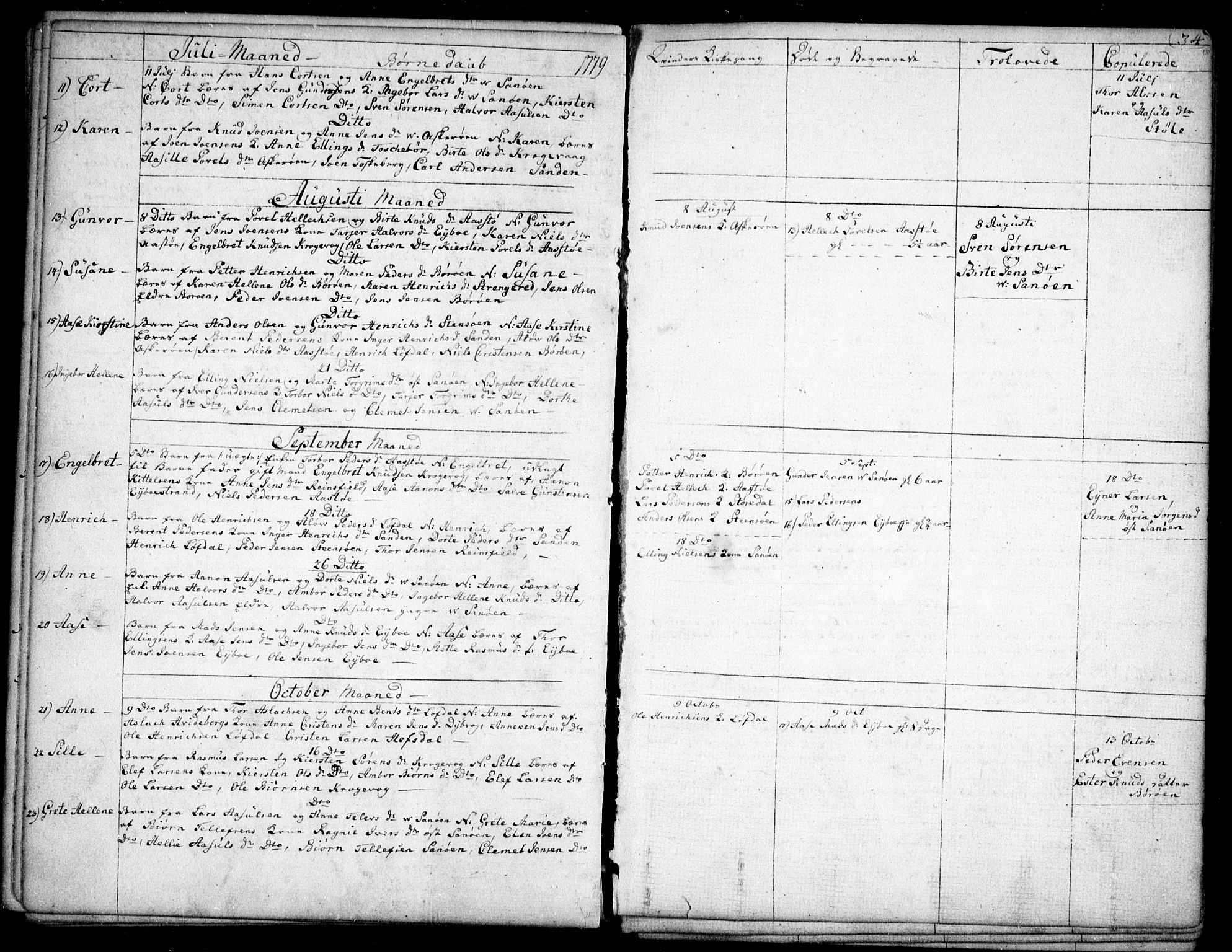 Dypvåg sokneprestkontor, AV/SAK-1111-0007/F/Fb/Fba/L0007: Parish register (copy) no. B 7, 1762-1810, p. 34