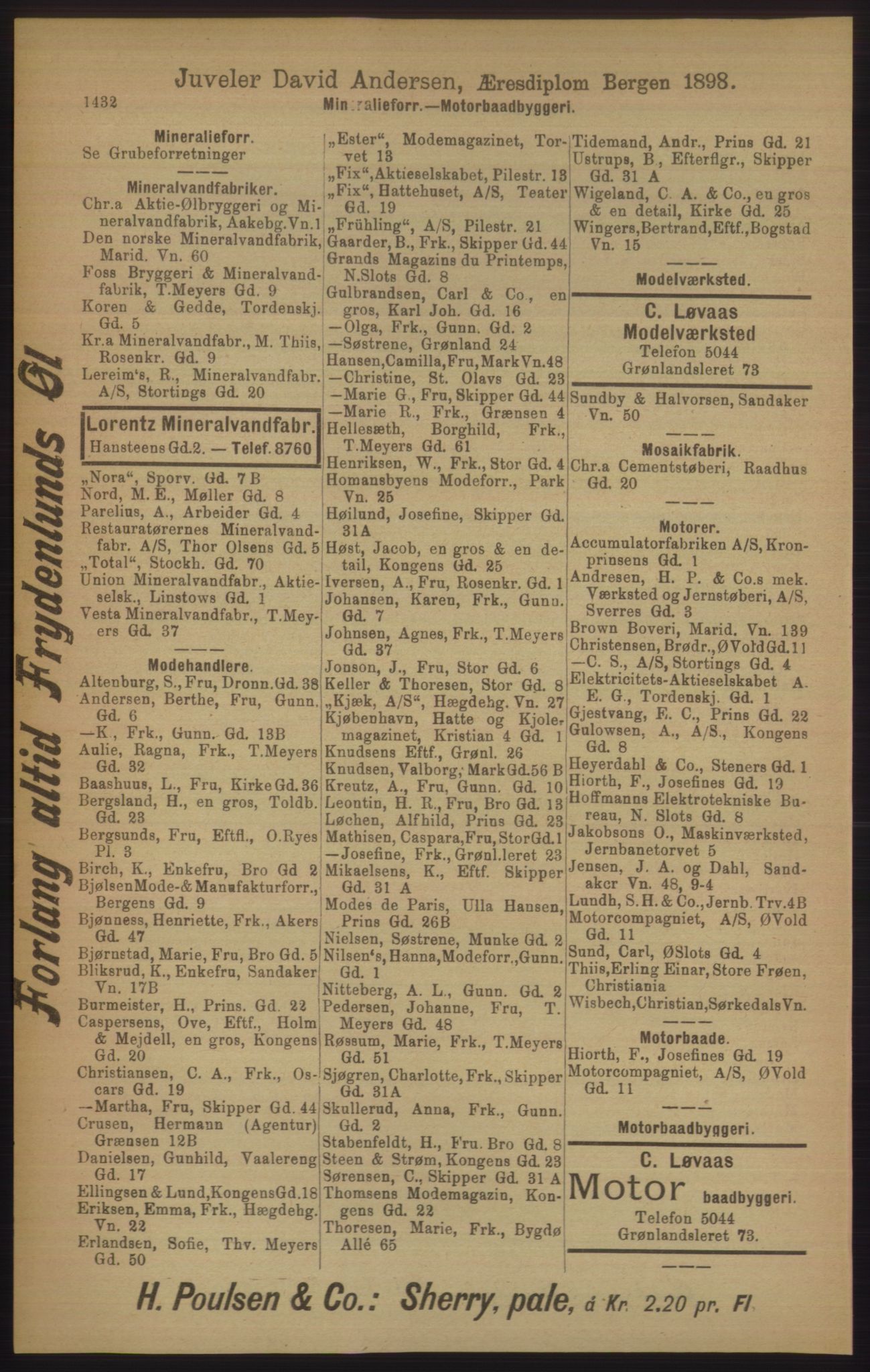 Kristiania/Oslo adressebok, PUBL/-, 1906, p. 1432