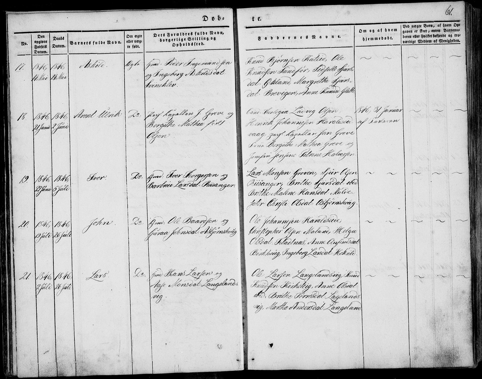 Skjold sokneprestkontor, AV/SAST-A-101847/H/Ha/Haa/L0006: Parish register (official) no. A 6.1, 1835-1858, p. 61