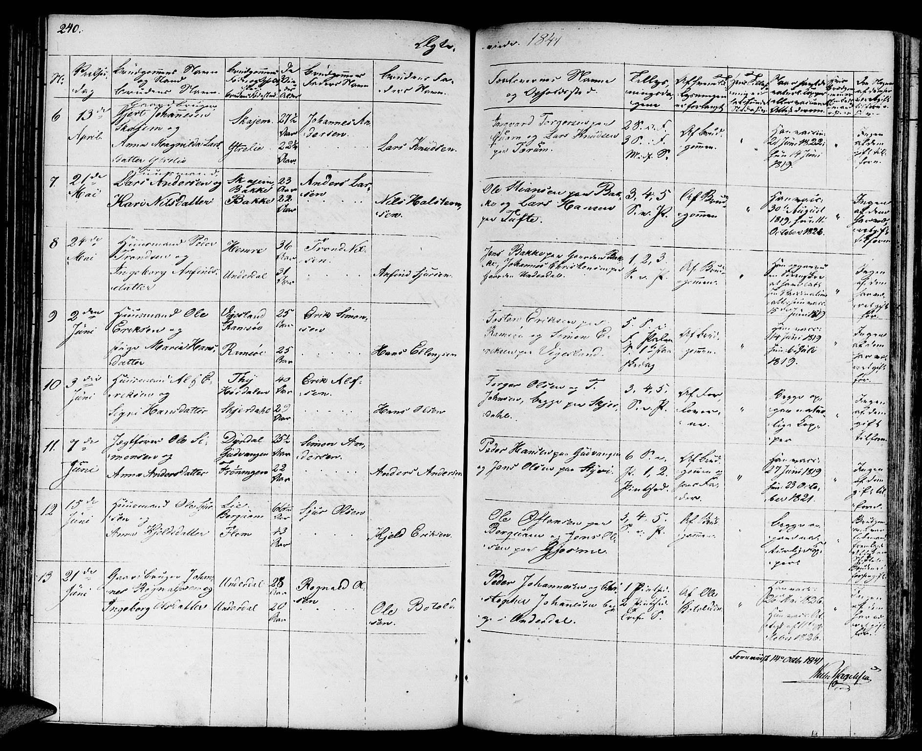 Aurland sokneprestembete, SAB/A-99937/H/Ha/Haa/L0006: Parish register (official) no. A 6, 1821-1859, p. 240