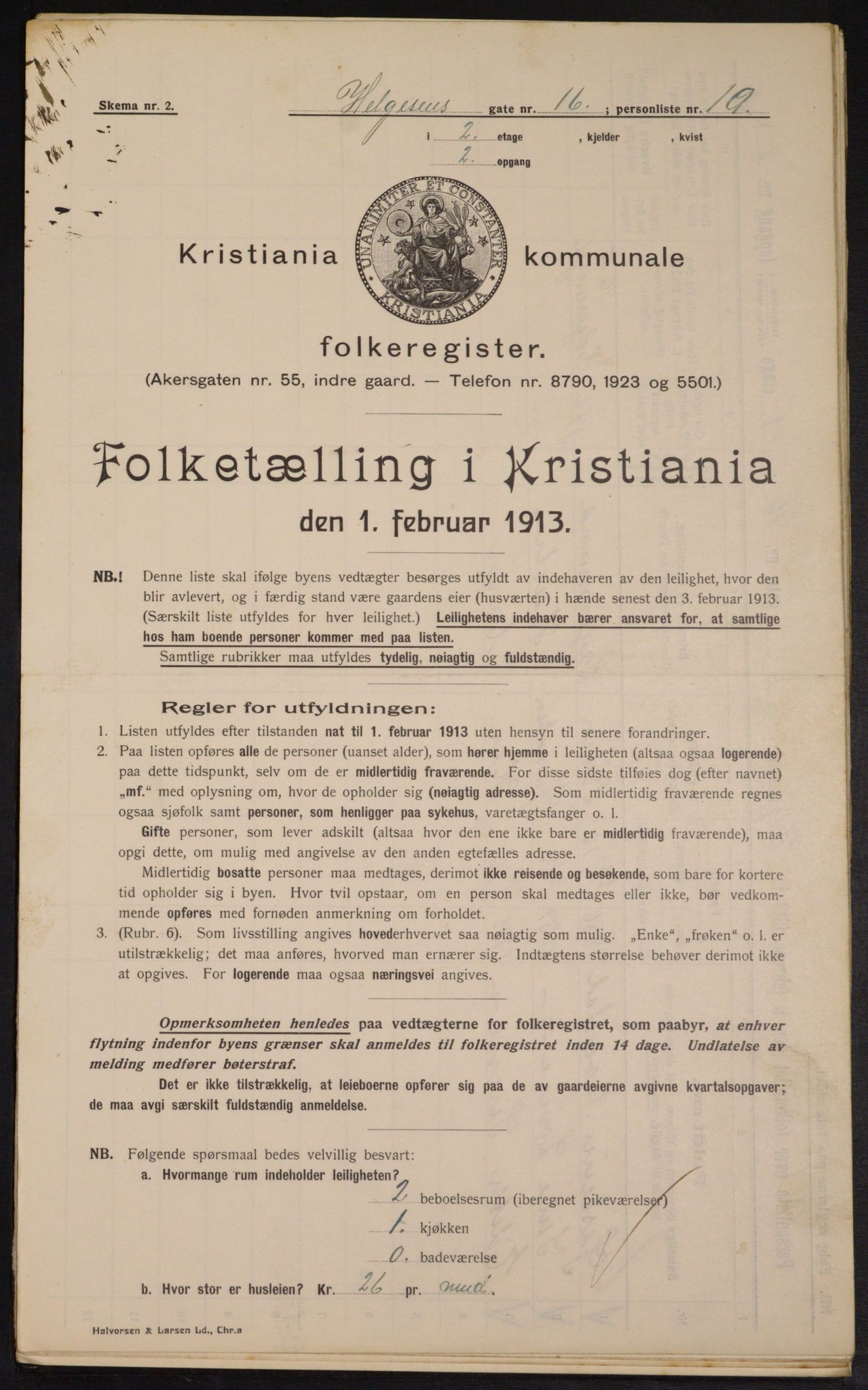 OBA, Municipal Census 1913 for Kristiania, 1913, p. 37838