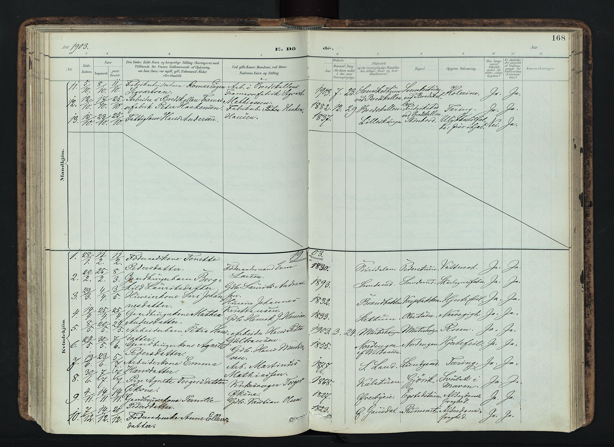 Vardal prestekontor, AV/SAH-PREST-100/H/Ha/Haa/L0019: Parish register (official) no. 19, 1893-1907, p. 168