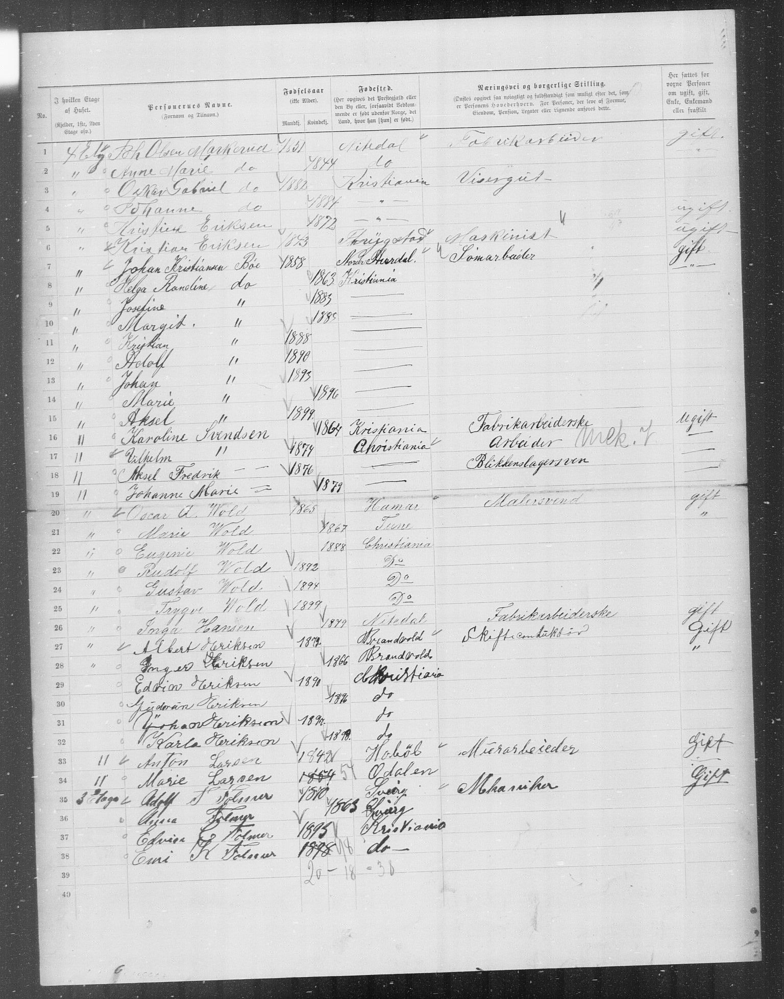 OBA, Municipal Census 1899 for Kristiania, 1899, p. 6748