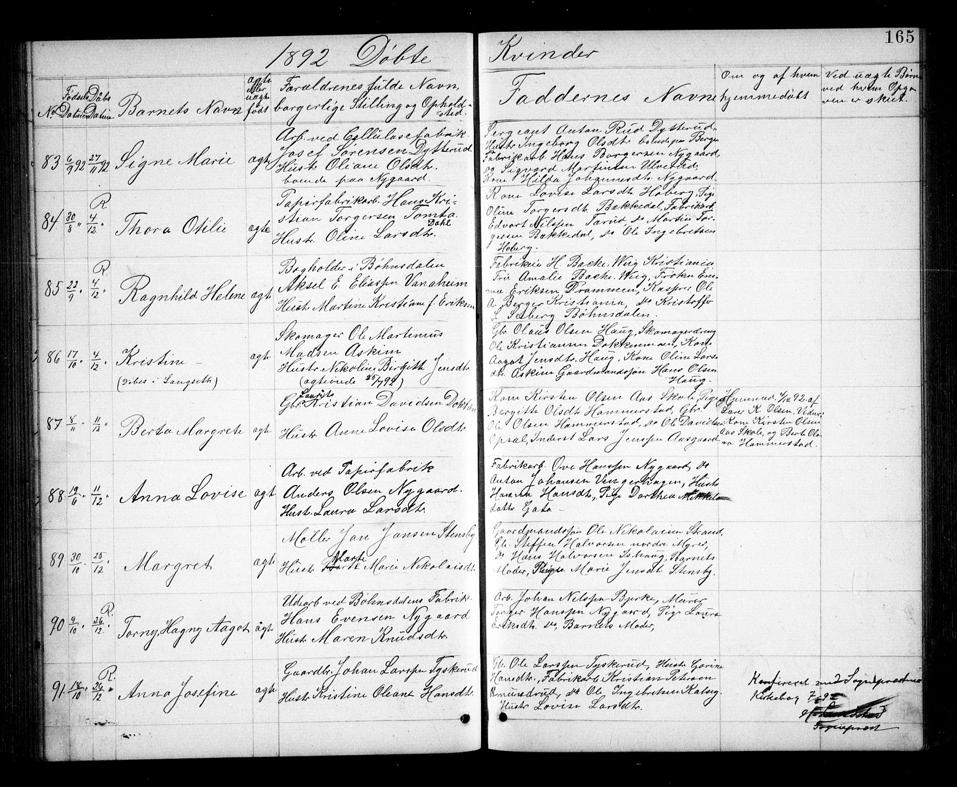 Eidsvoll prestekontor Kirkebøker, AV/SAO-A-10888/G/Ga/L0005: Parish register (copy) no. I 5, 1884-1894, p. 165
