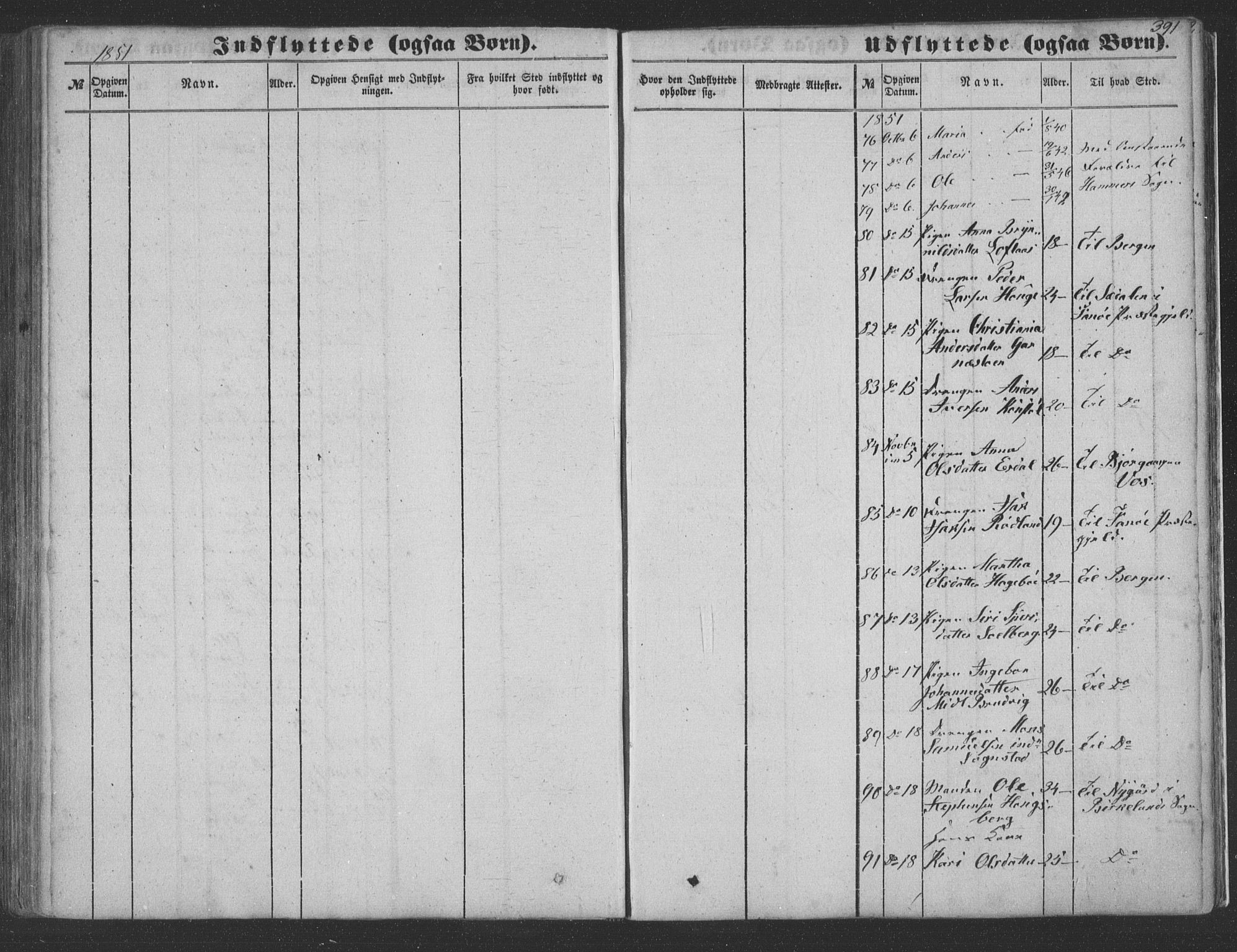 Haus sokneprestembete, SAB/A-75601/H/Haa: Parish register (official) no. A 16 II, 1848-1857, p. 391