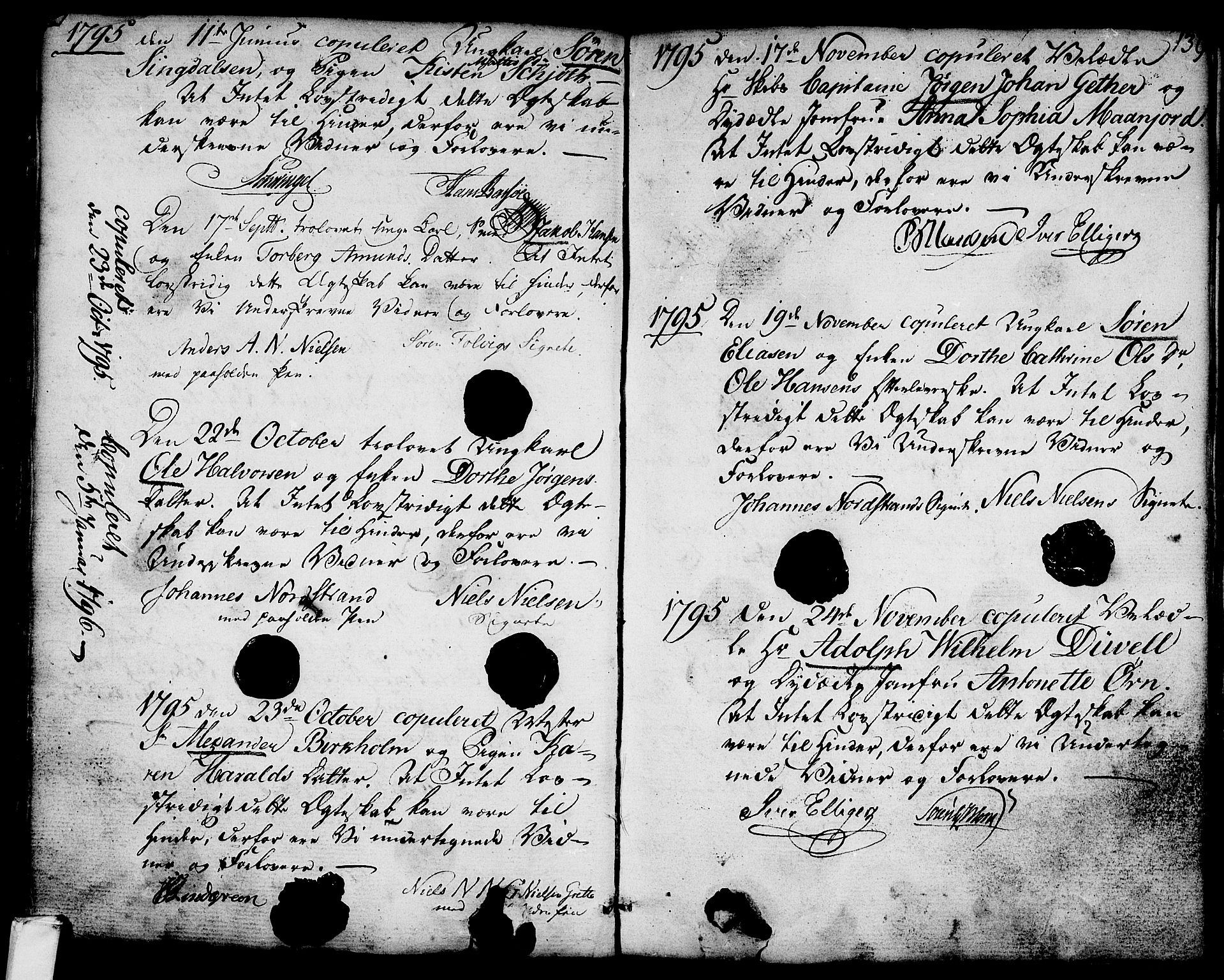 Larvik kirkebøker, SAKO/A-352/G/Ga/L0001: Parish register (copy) no. I 1, 1785-1807, p. 139