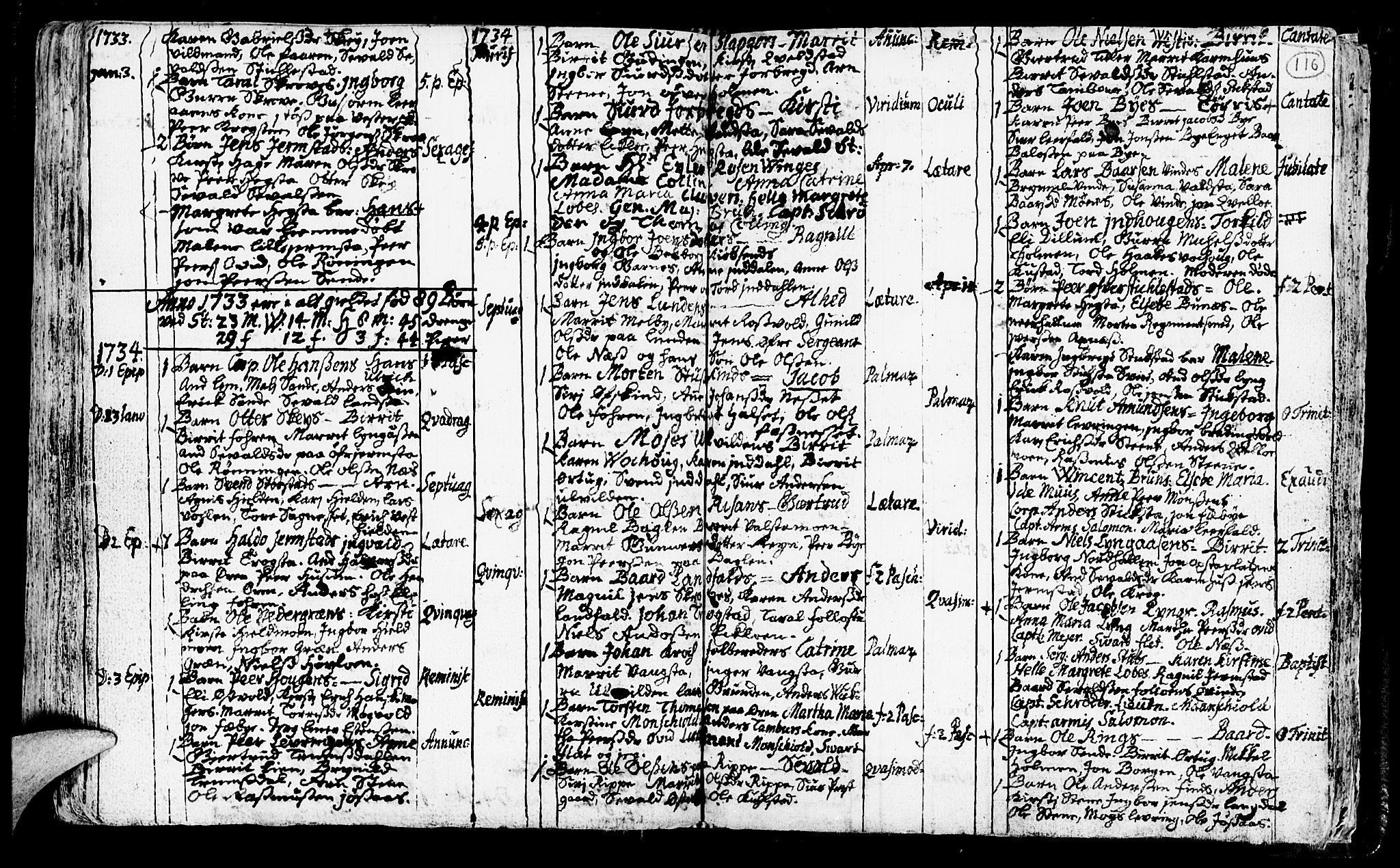Ministerialprotokoller, klokkerbøker og fødselsregistre - Nord-Trøndelag, SAT/A-1458/723/L0230: Parish register (official) no. 723A01, 1705-1747, p. 116