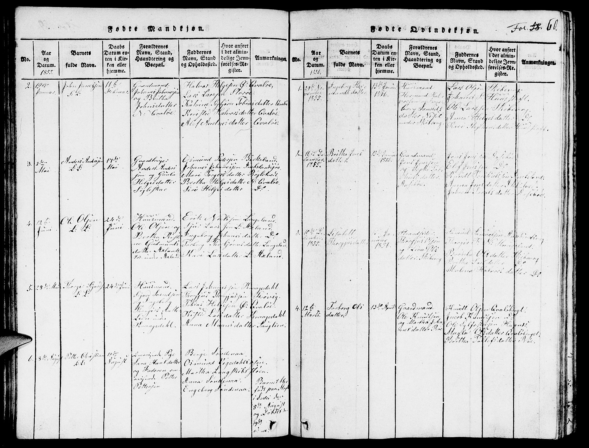 Vikedal sokneprestkontor, SAST/A-101840/01/V: Parish register (copy) no. B 3, 1816-1867, p. 60