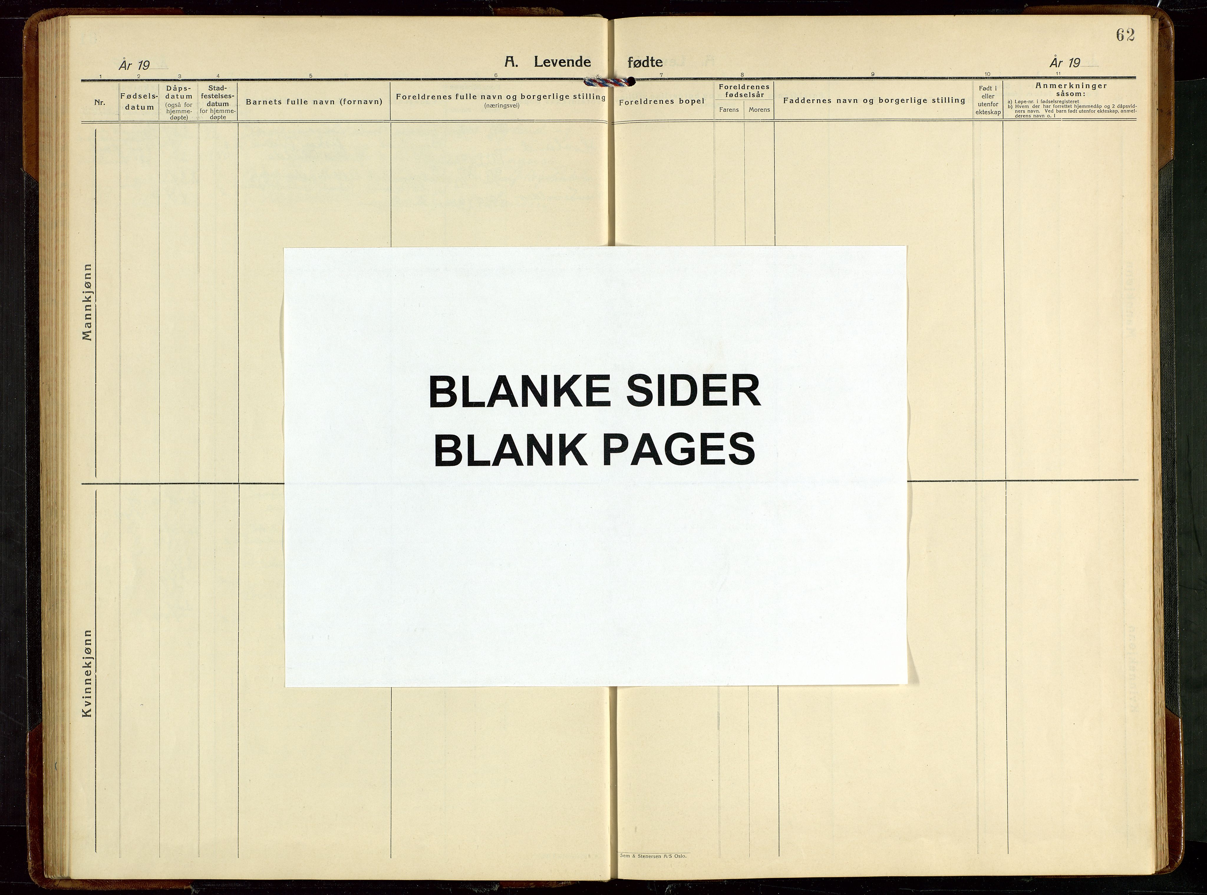 Eigersund sokneprestkontor, AV/SAST-A-101807/001/30/30BB/L0013: Parish register (copy) no. B 13, 1931-1949, p. 62