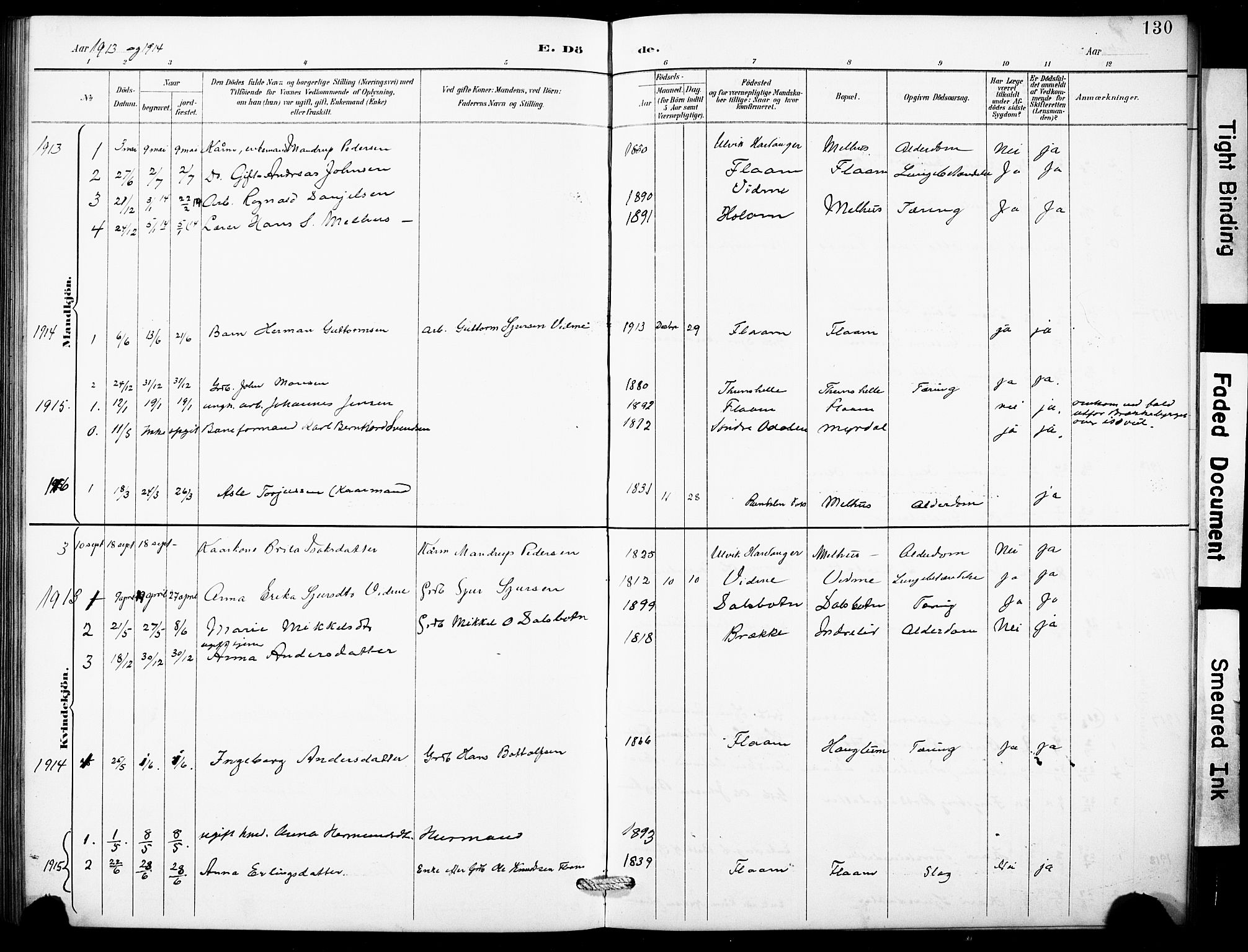 Aurland sokneprestembete, AV/SAB-A-99937/H/Hb/Hbb/L0002: Parish register (copy) no. B 2, 1887-1929, p. 130