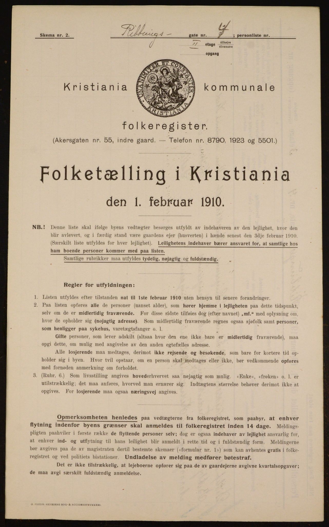 OBA, Municipal Census 1910 for Kristiania, 1910, p. 79308