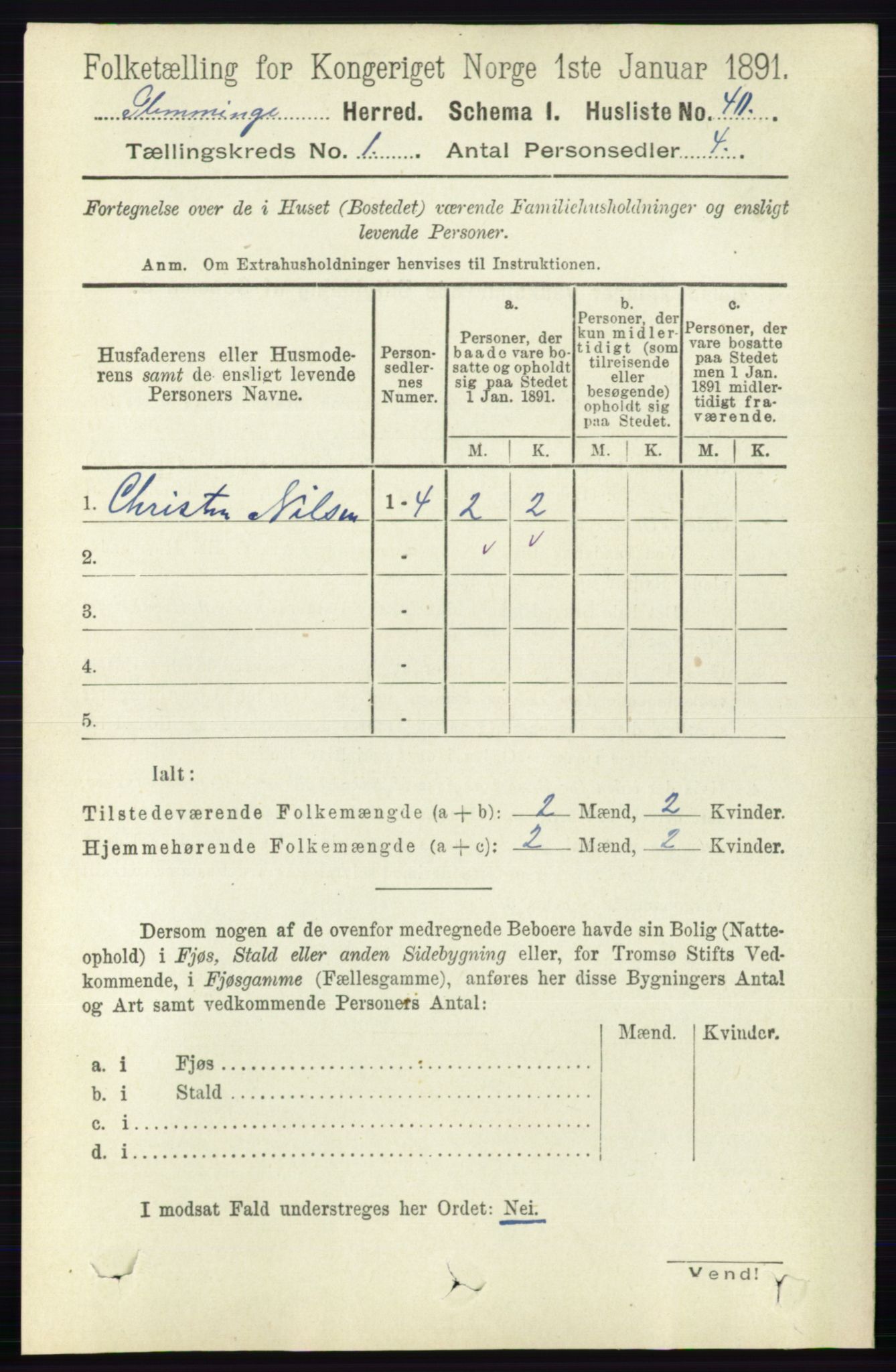 RA, 1891 census for 0132 Glemmen, 1891, p. 84